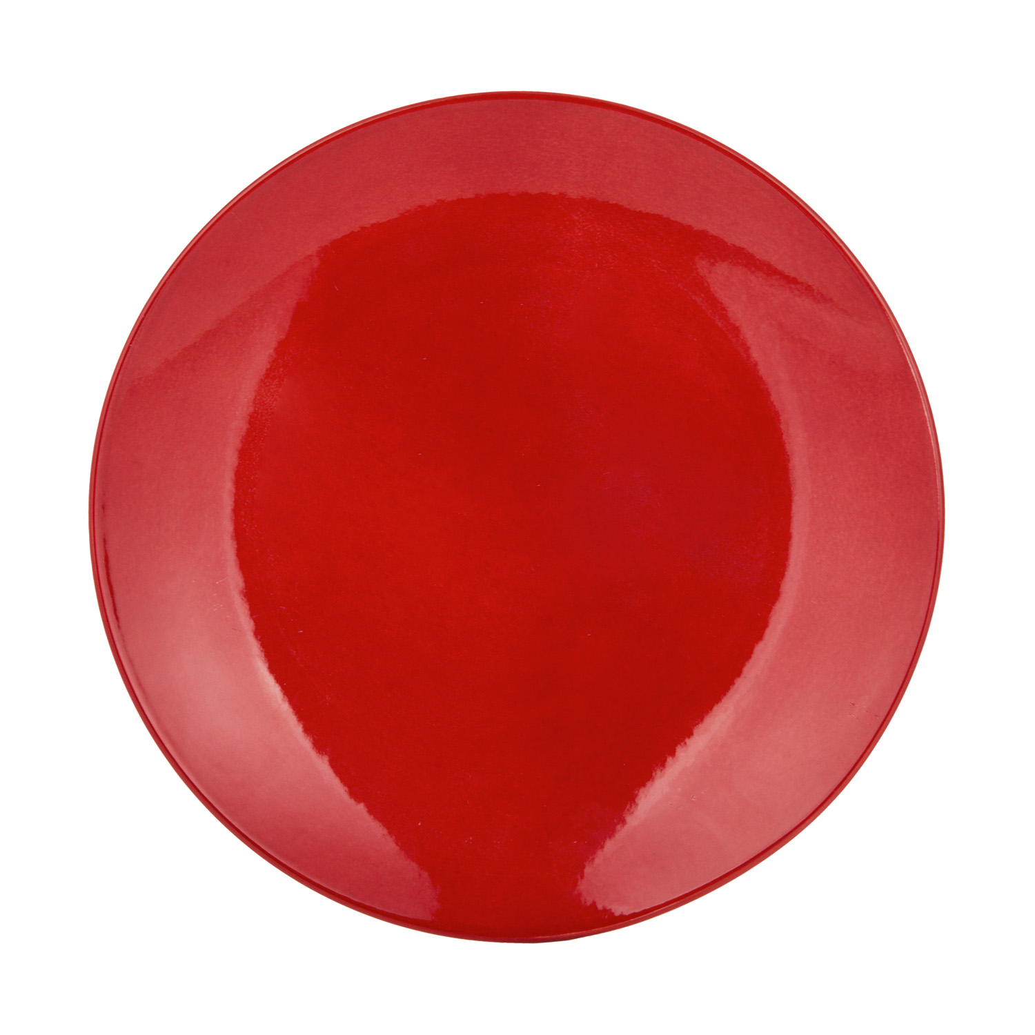 Piatto piano rosso porcellana Mix e Match
