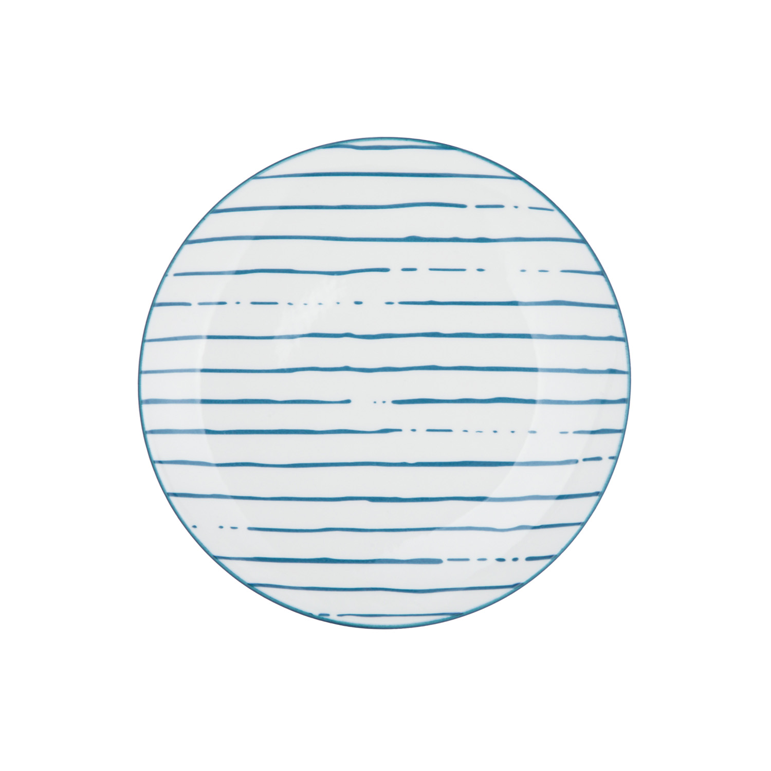 Piatto frutta bianco righe blu porcellana Mix e Match