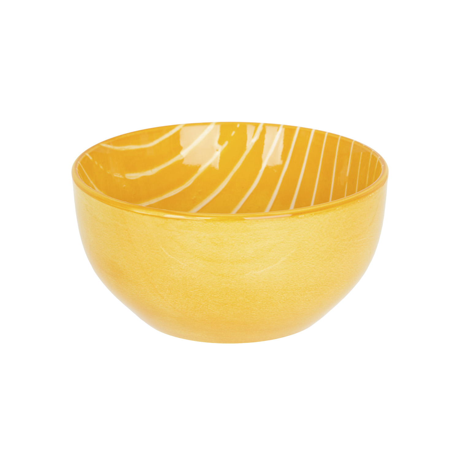 Ciotola gialla righe bianche porcellana Mix e Match
