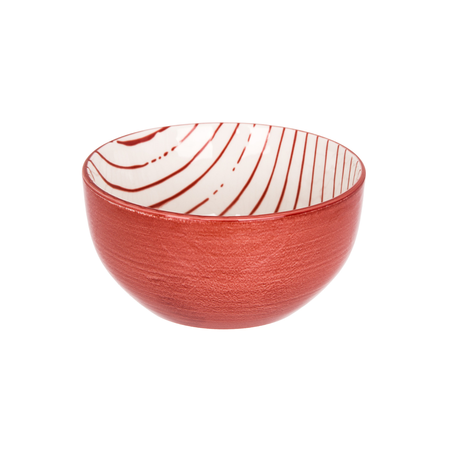 Ciotola bianco righe rosso porcellana Mix e Match