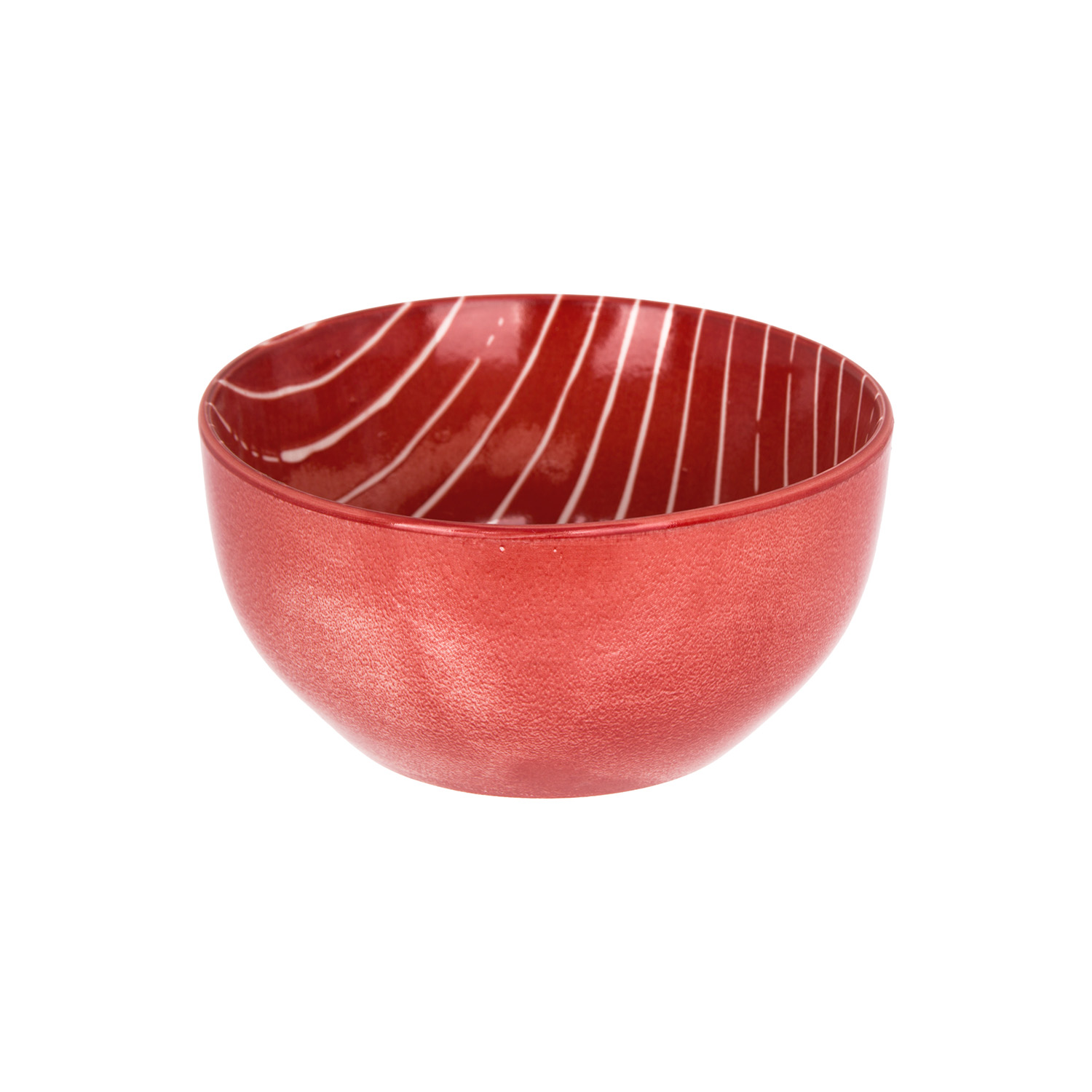 Ciotola rosso righe bianco porcellana Mix e Match