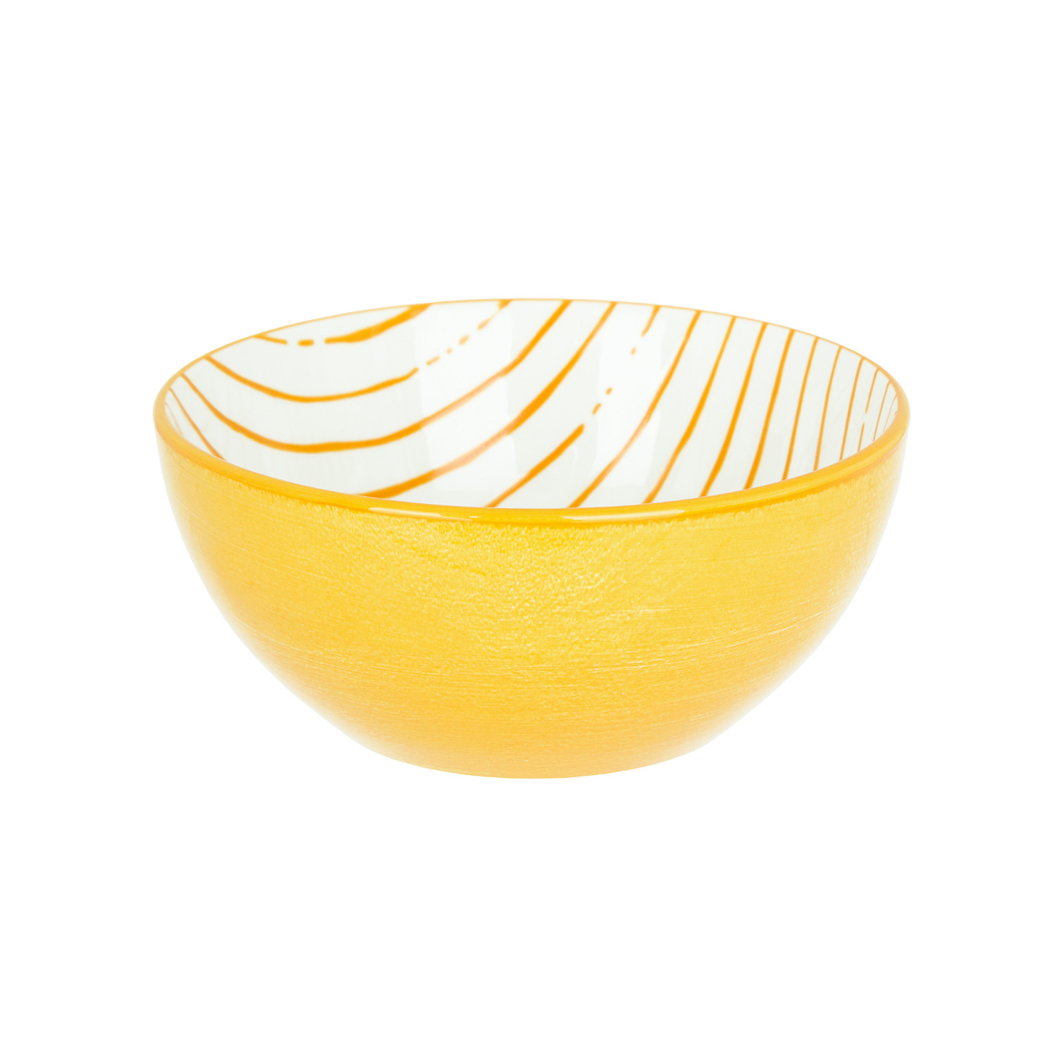 Ciotola bianca righe giallo porcellana Mix e Match