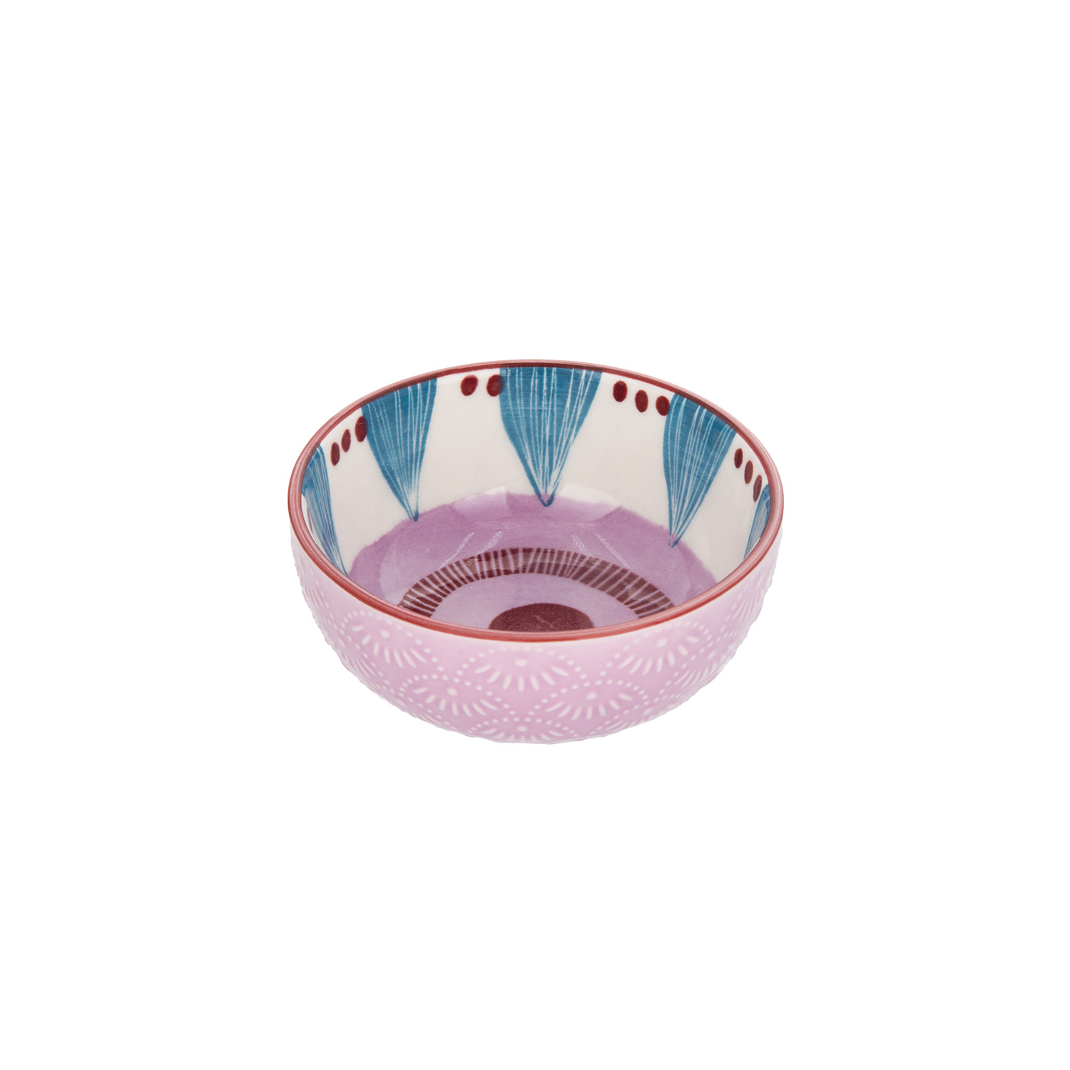 Ciotolina decoro lilla e rosso stoneware Tages