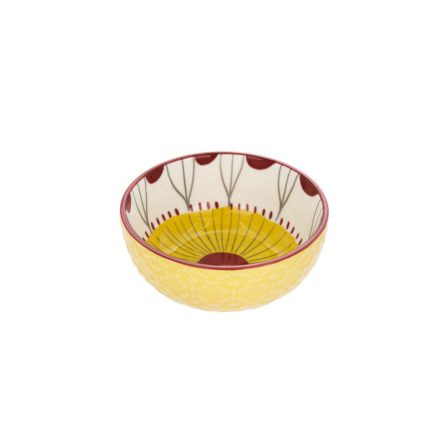 Ciotolina decoro giallo e rosso stoneware Tages