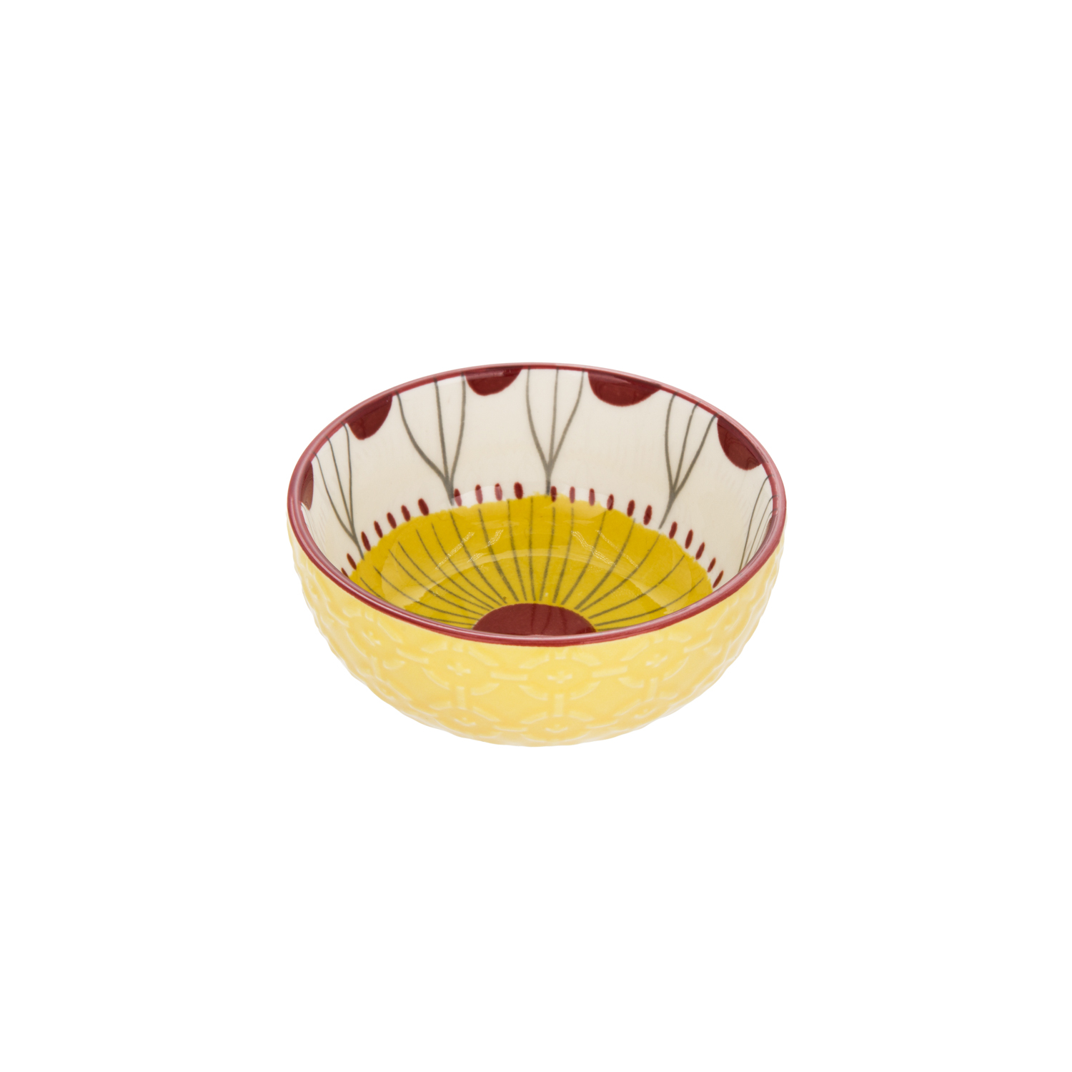 Ciotolina decoro giallo e rosso stoneware Tages