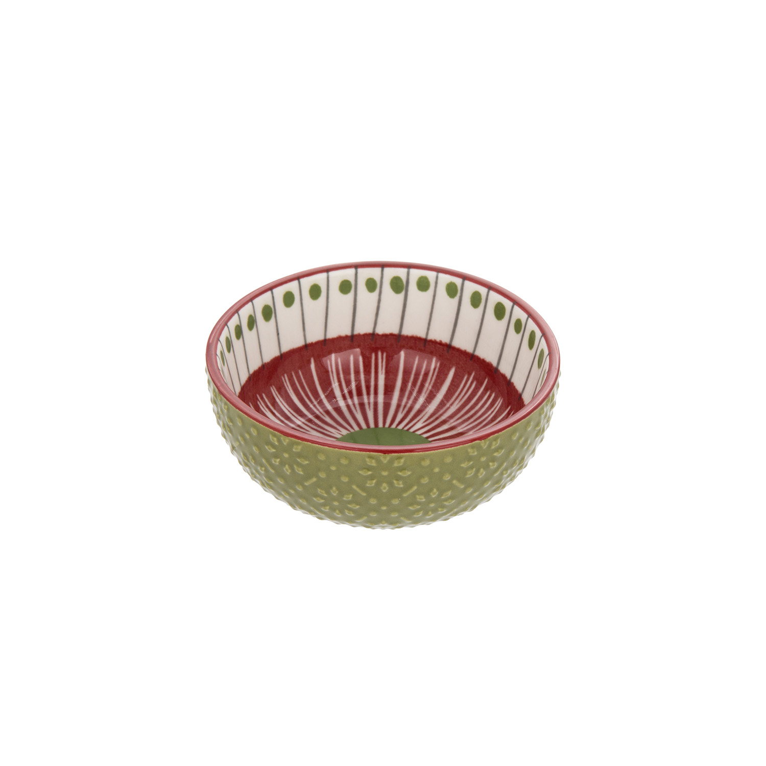 Ciotolina decoro rosso e verde stoneware Tages
