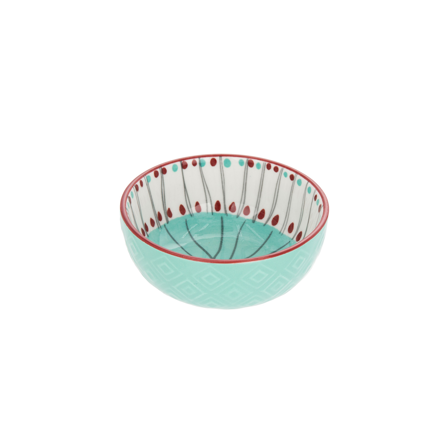 Ciotolina rosso e celeste stoneware 8,5 cm Tages