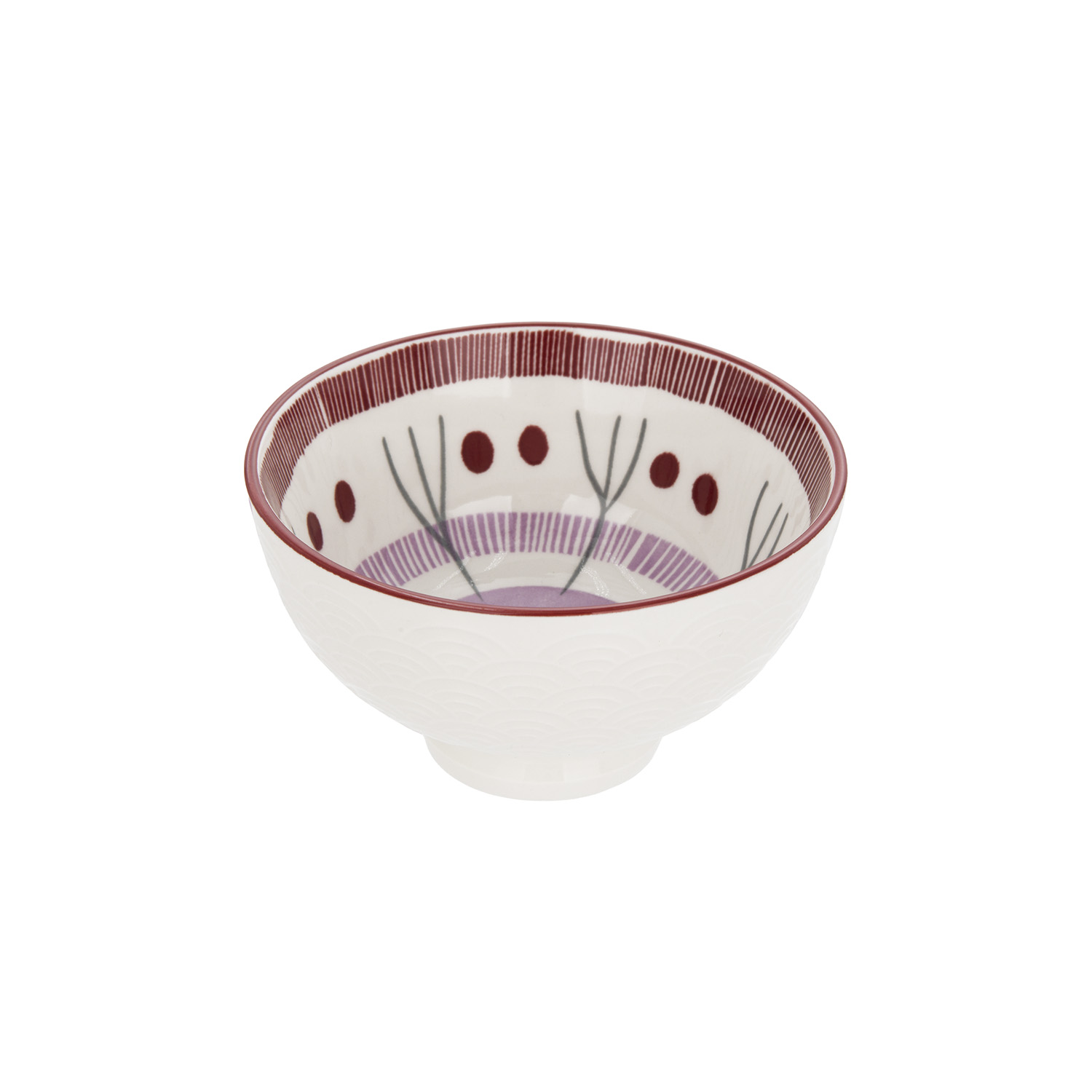Ciotola decoro lilla stoneware 11 cm Tages