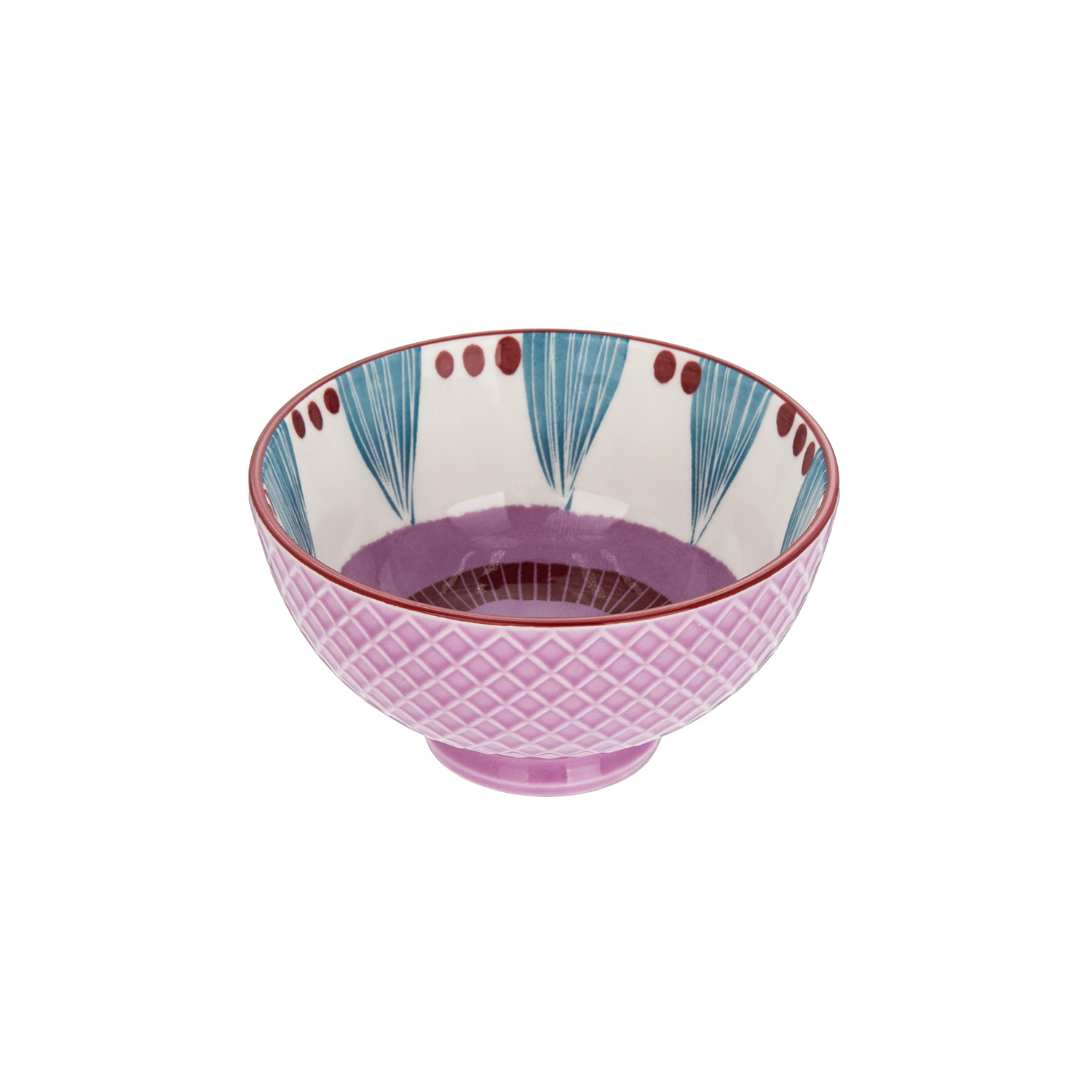 Ciotola decoro lilla rosso stoneware 11 cm Tages