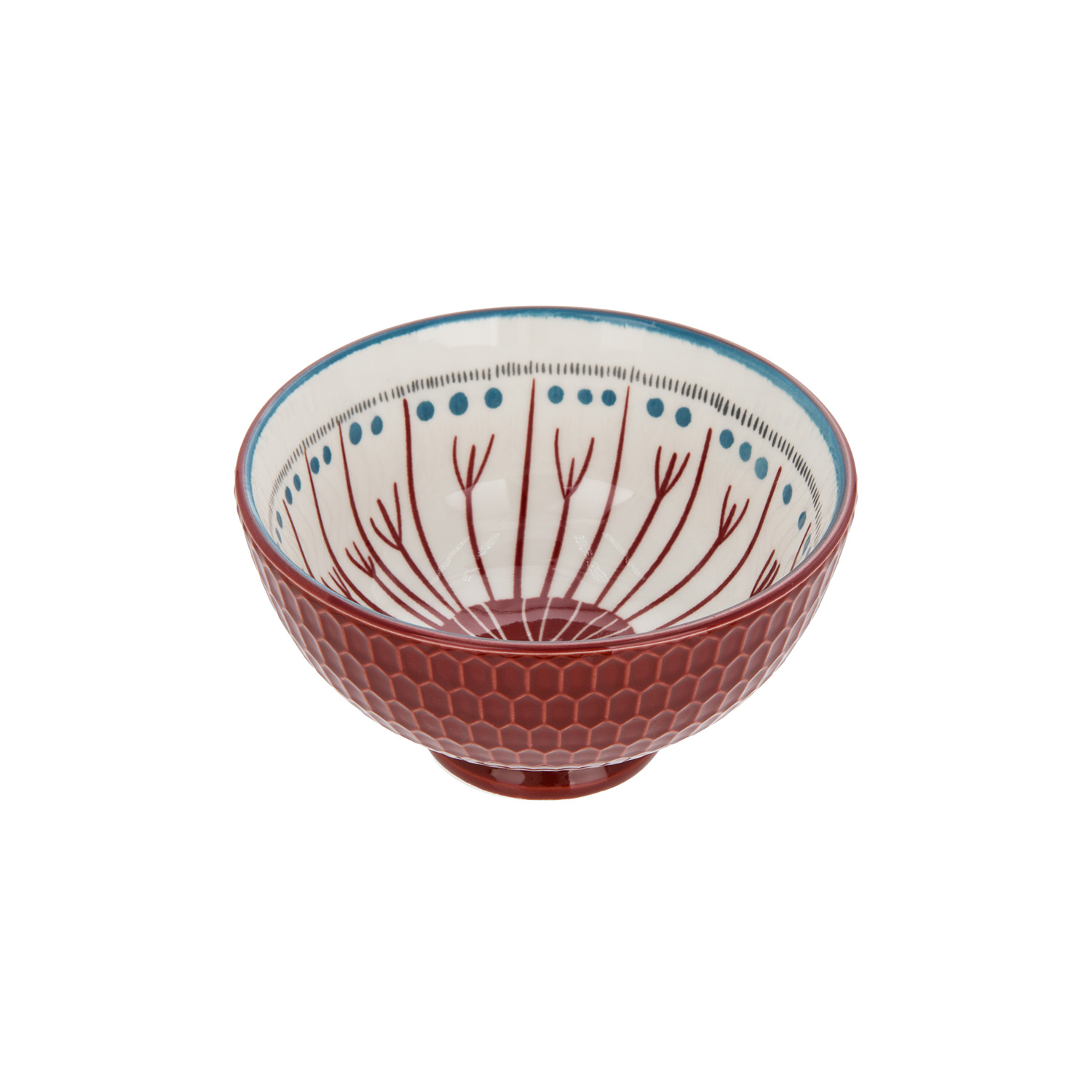 Ciotola decoro rosso stoneware 11 cm Tages