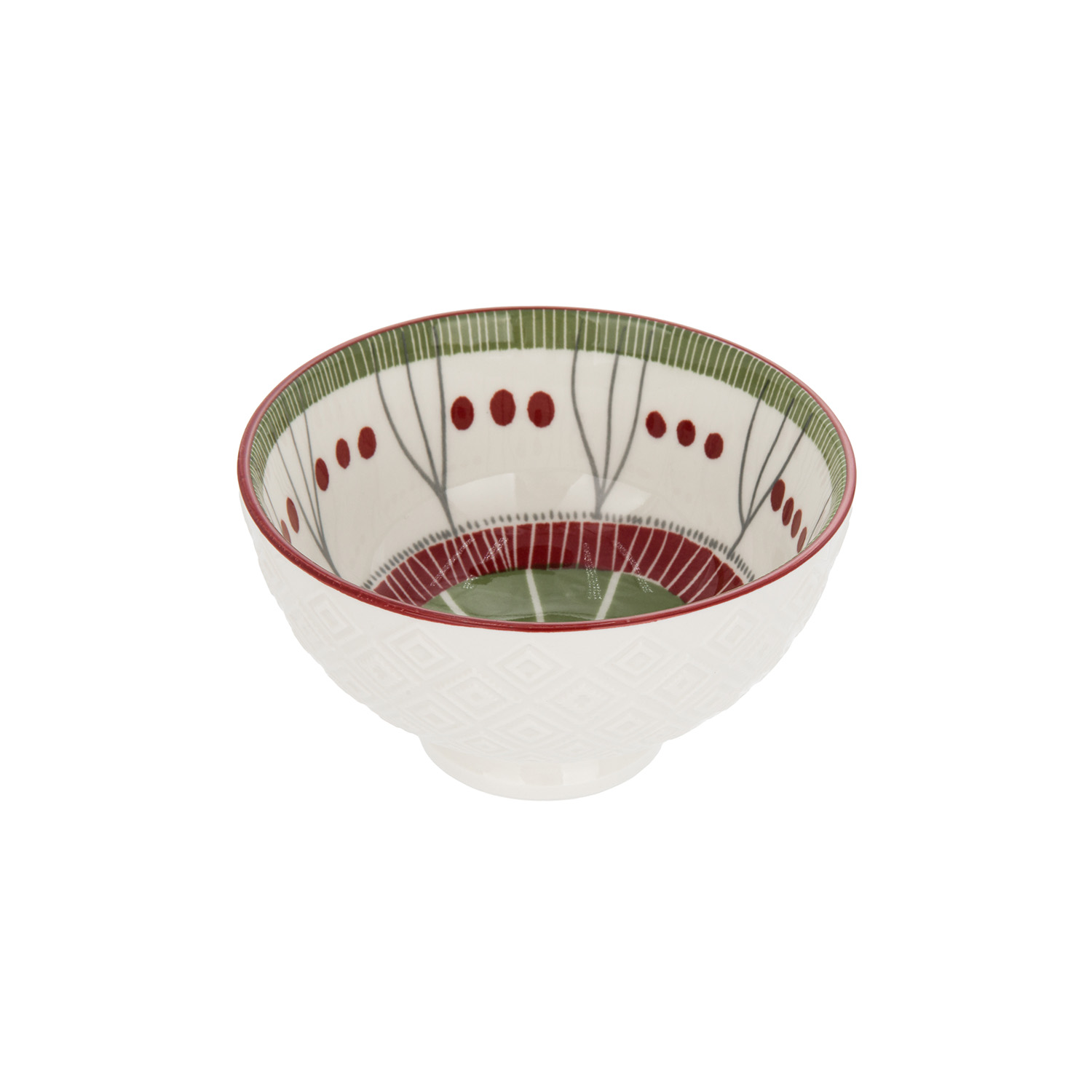 Ciotola decoro verde stoneware 11 cm Tages