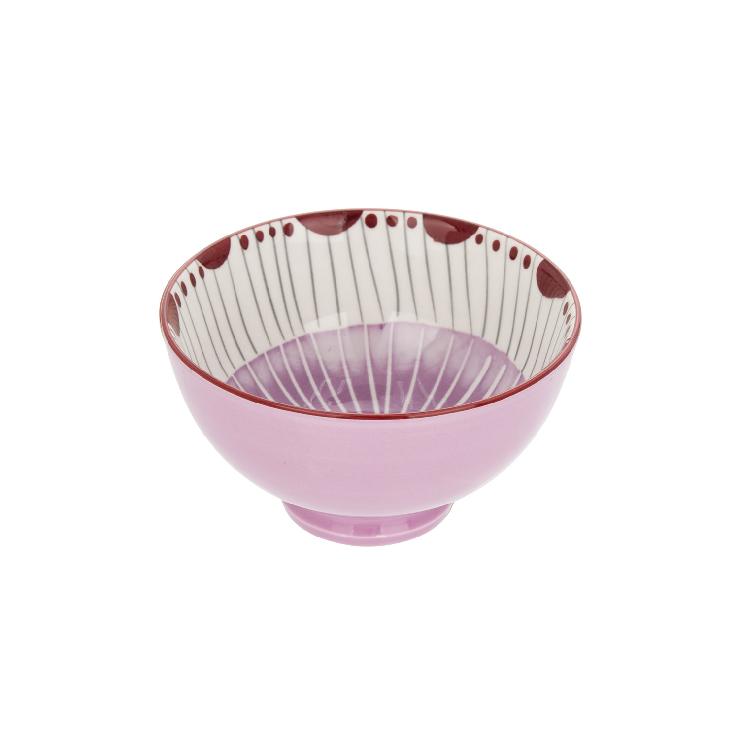Ciotola decoro rosso lilla stoneware 11 cm Tages
