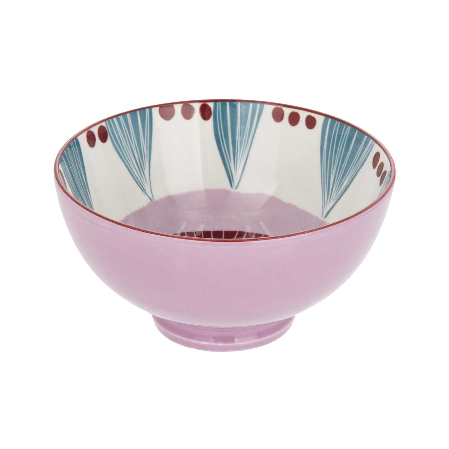 Ciotola decoro lilla rosso stoneware 15 cm Tages