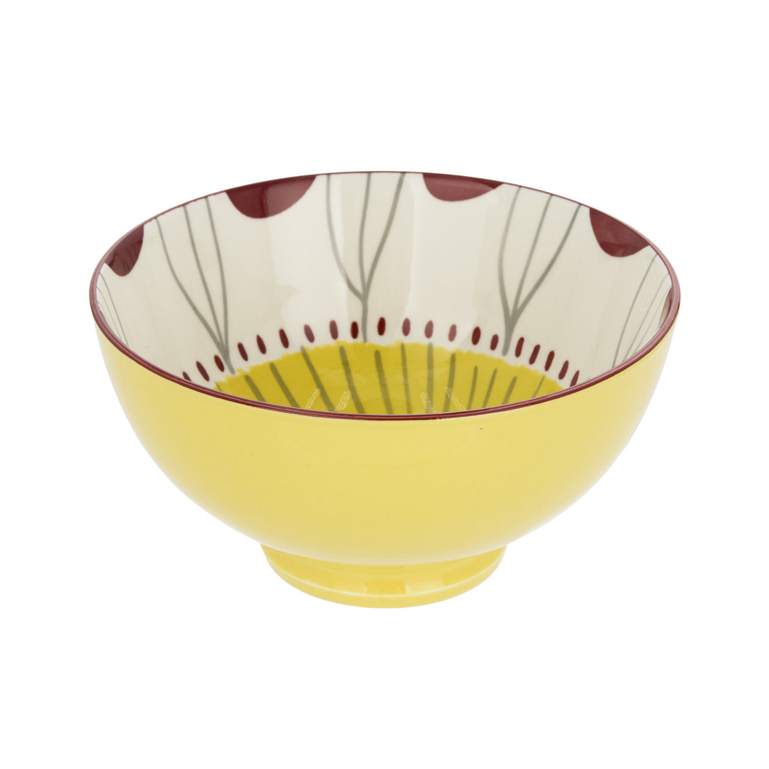 Ciotola decoro giallo rosso stoneware 15 cm Tages