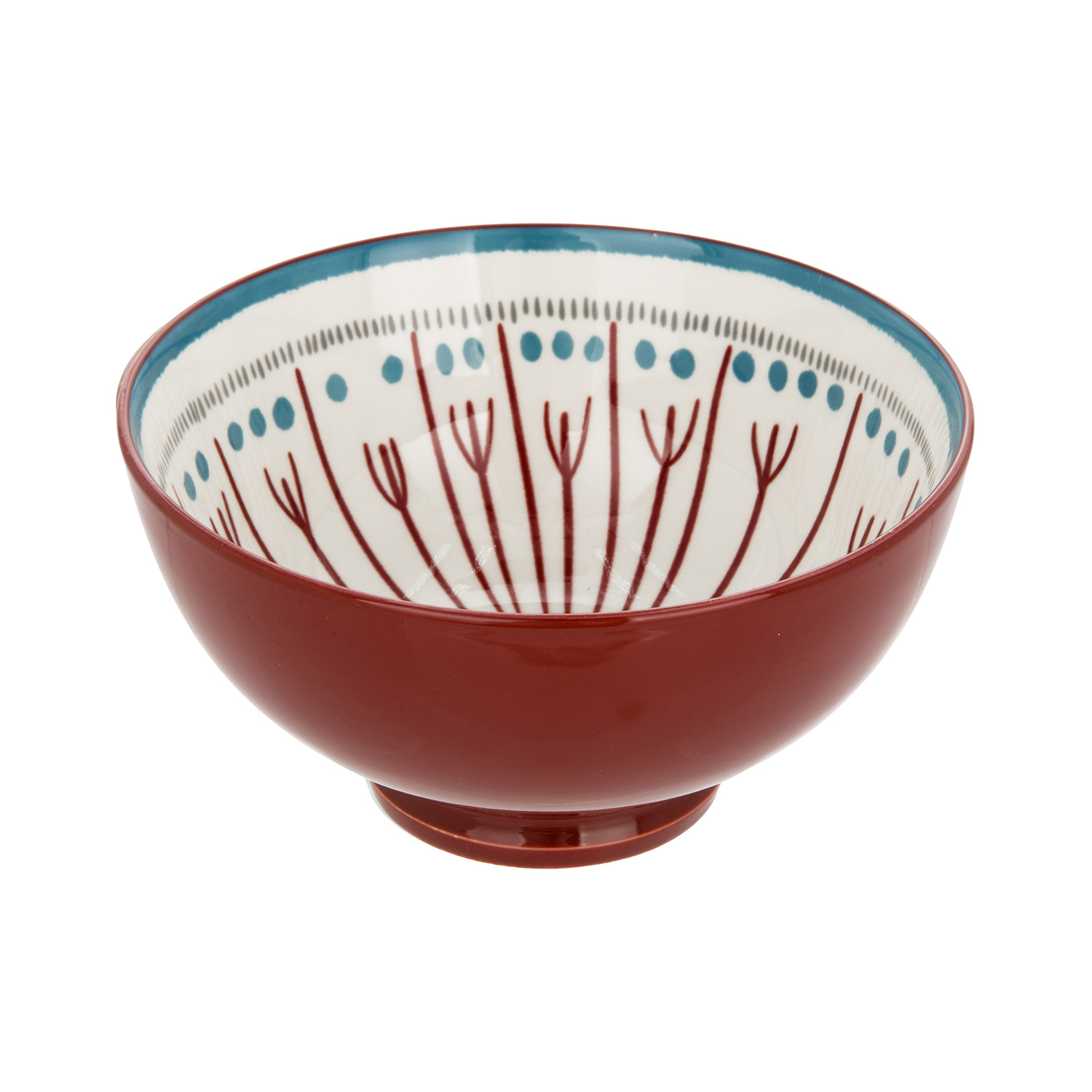 Ciotola decoro rosso stoneware 15 cm Tages