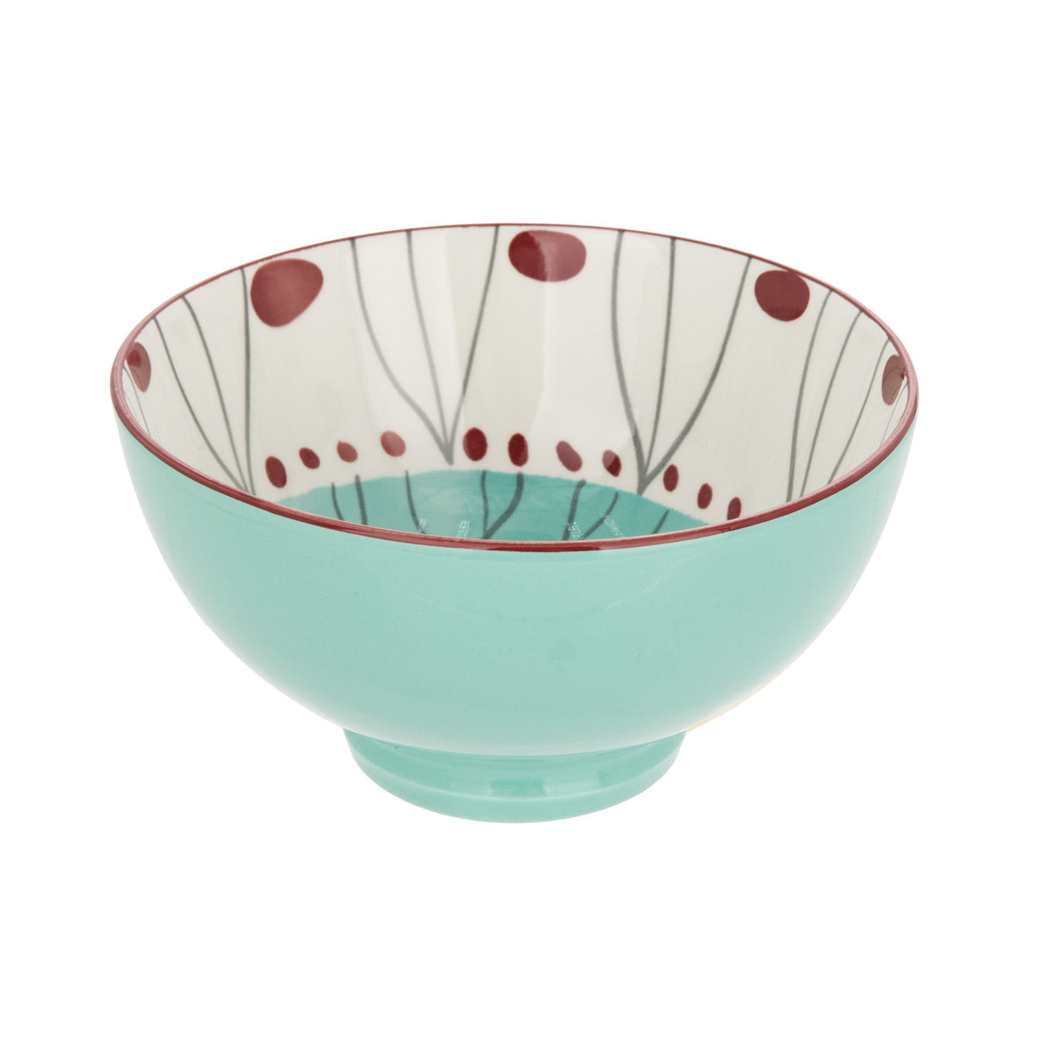 Ciotola decoro celeste rosso stoneware 15 cm Tages
