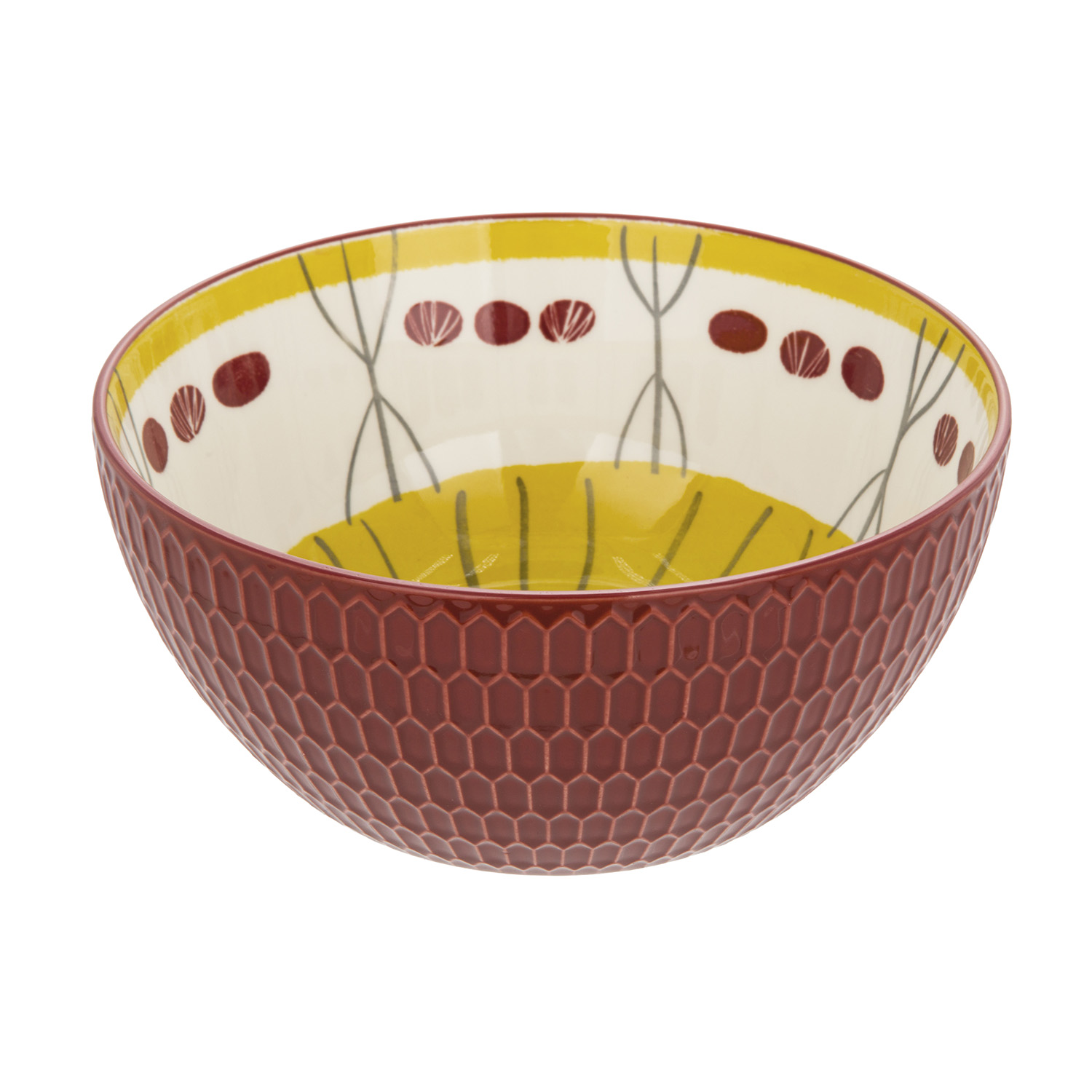 Ciotola giallo rosso stoneware 17 cm Tages