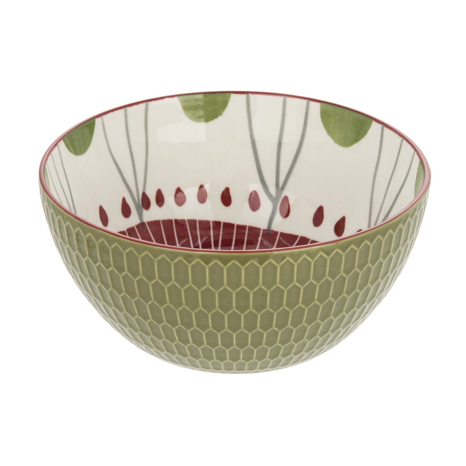Ciotola rosso verde stoneware 17 cm Tages