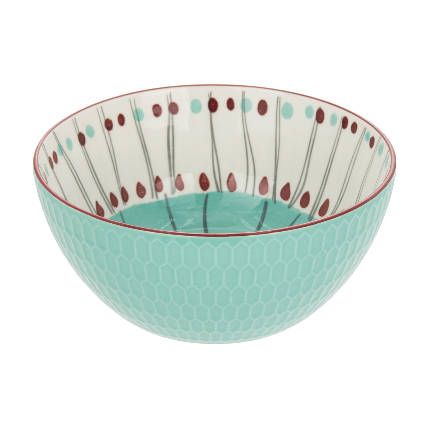 Ciotola rosso e celeste stoneware 17 cm Tages