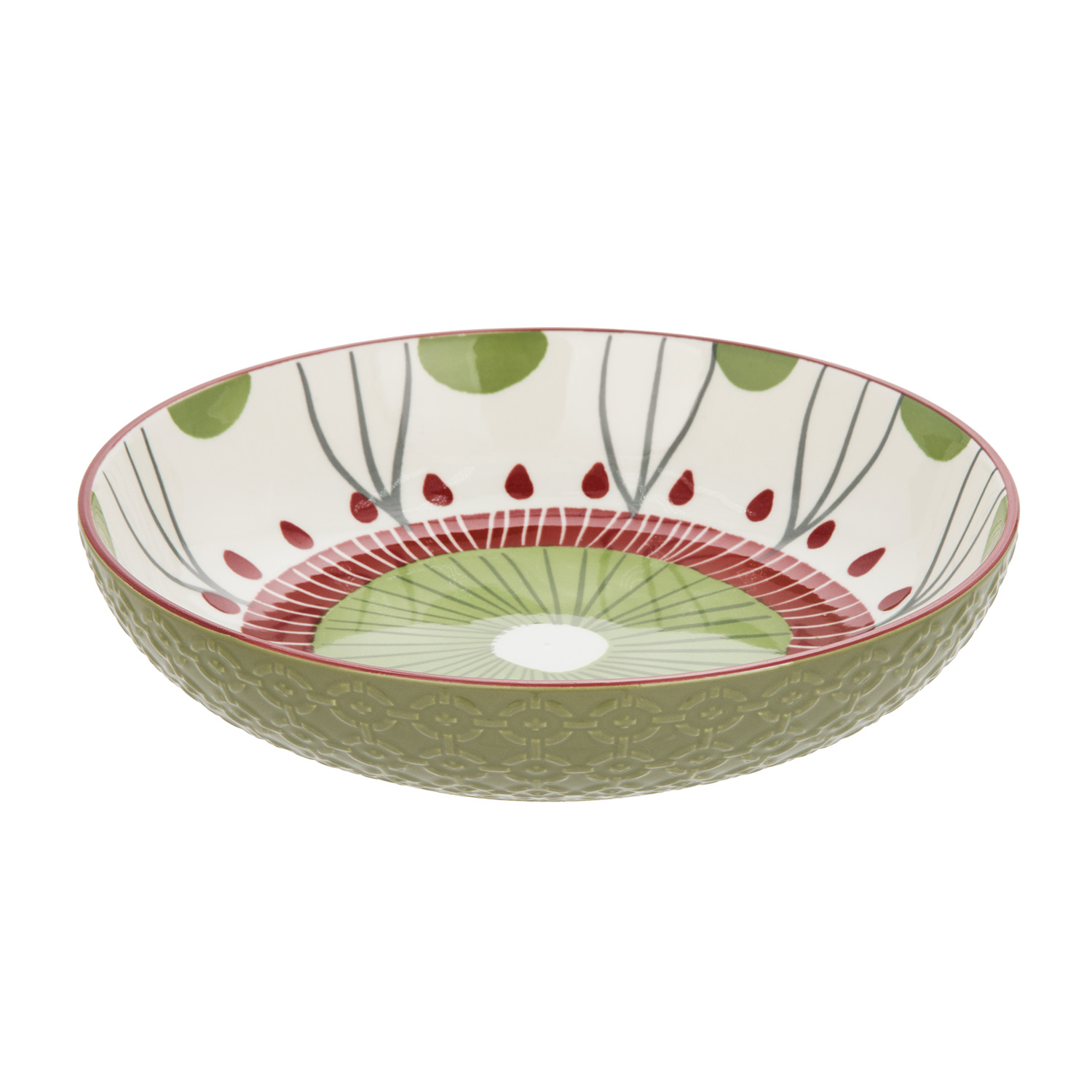 Ciotola rosso verde stoneware 22 cm Tages