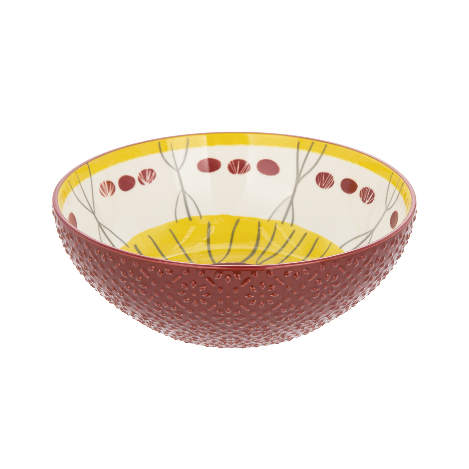 Ciotola rosso giallo stoneware 20 cm Tages