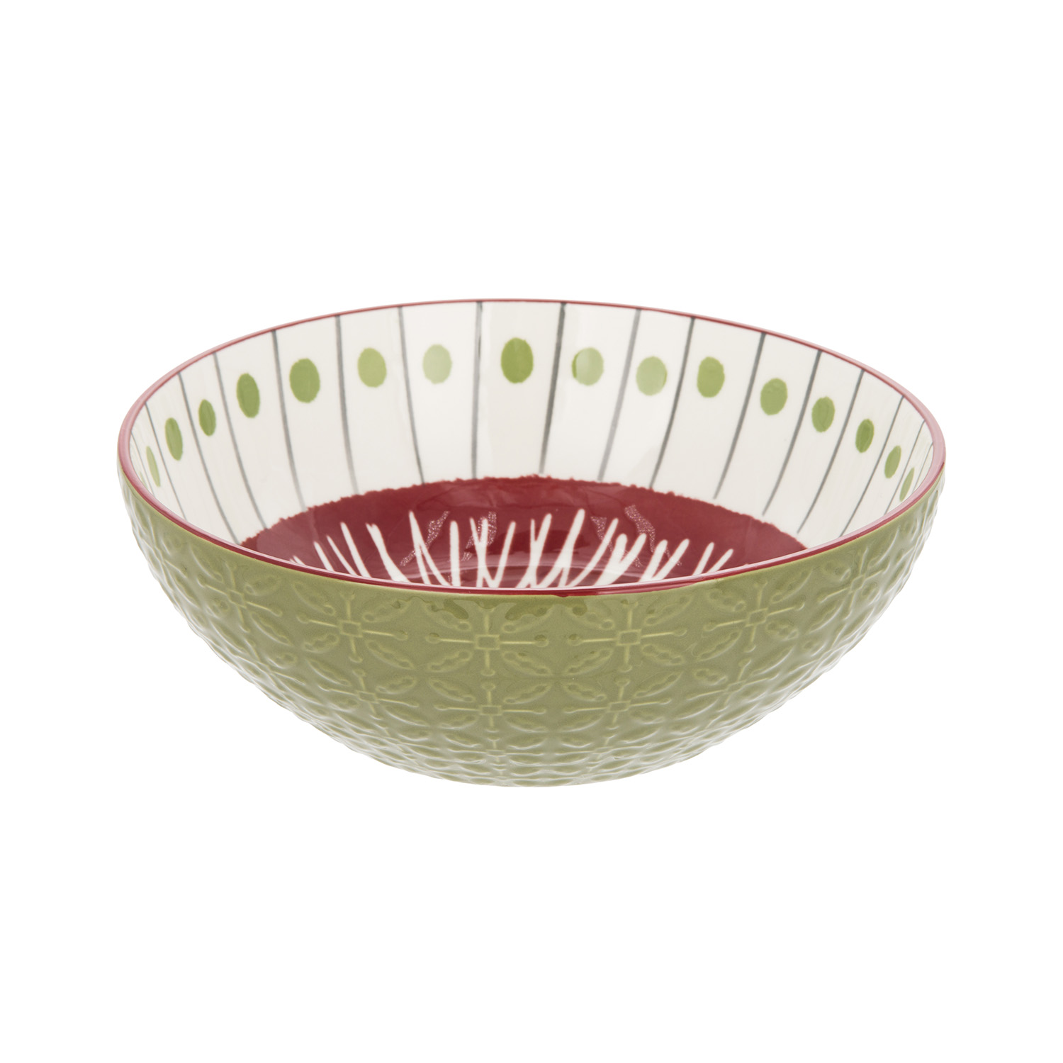 Ciotola rosso verde stoneware 20 cm Tages
