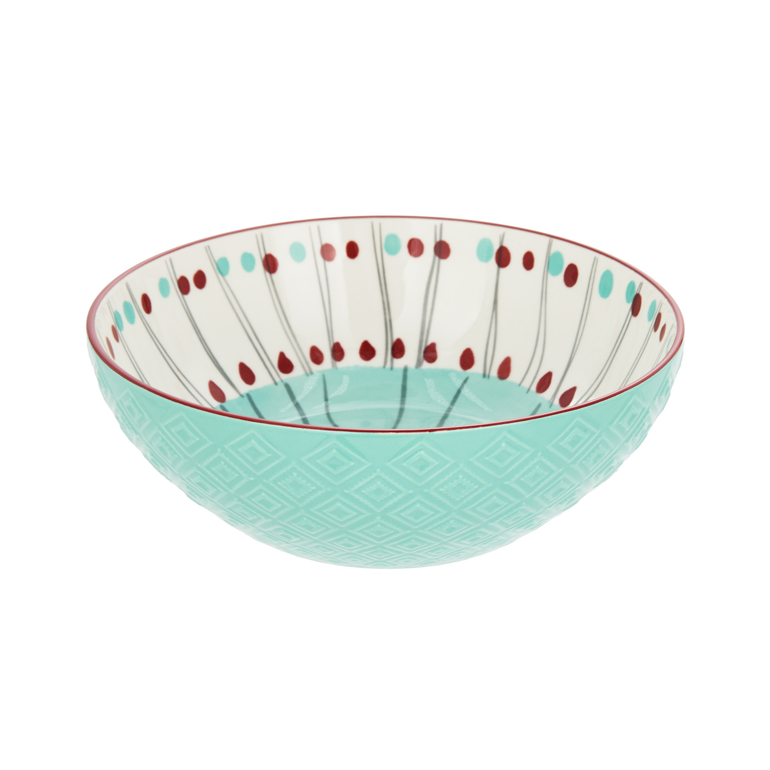 Ciotola rosso celeste stoneware 20 cm Tages