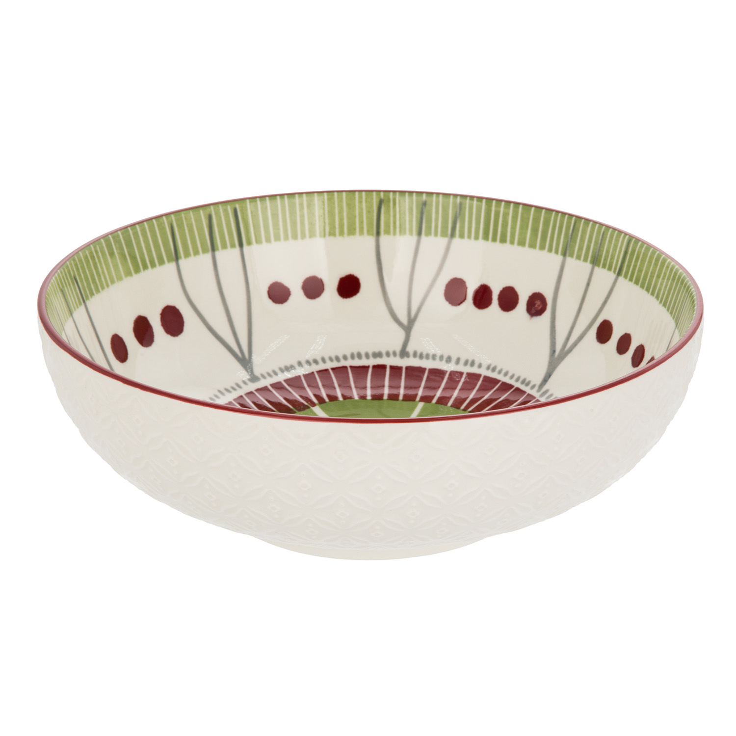 Ciotola rosso verde stoneware 23,5 cm Tages