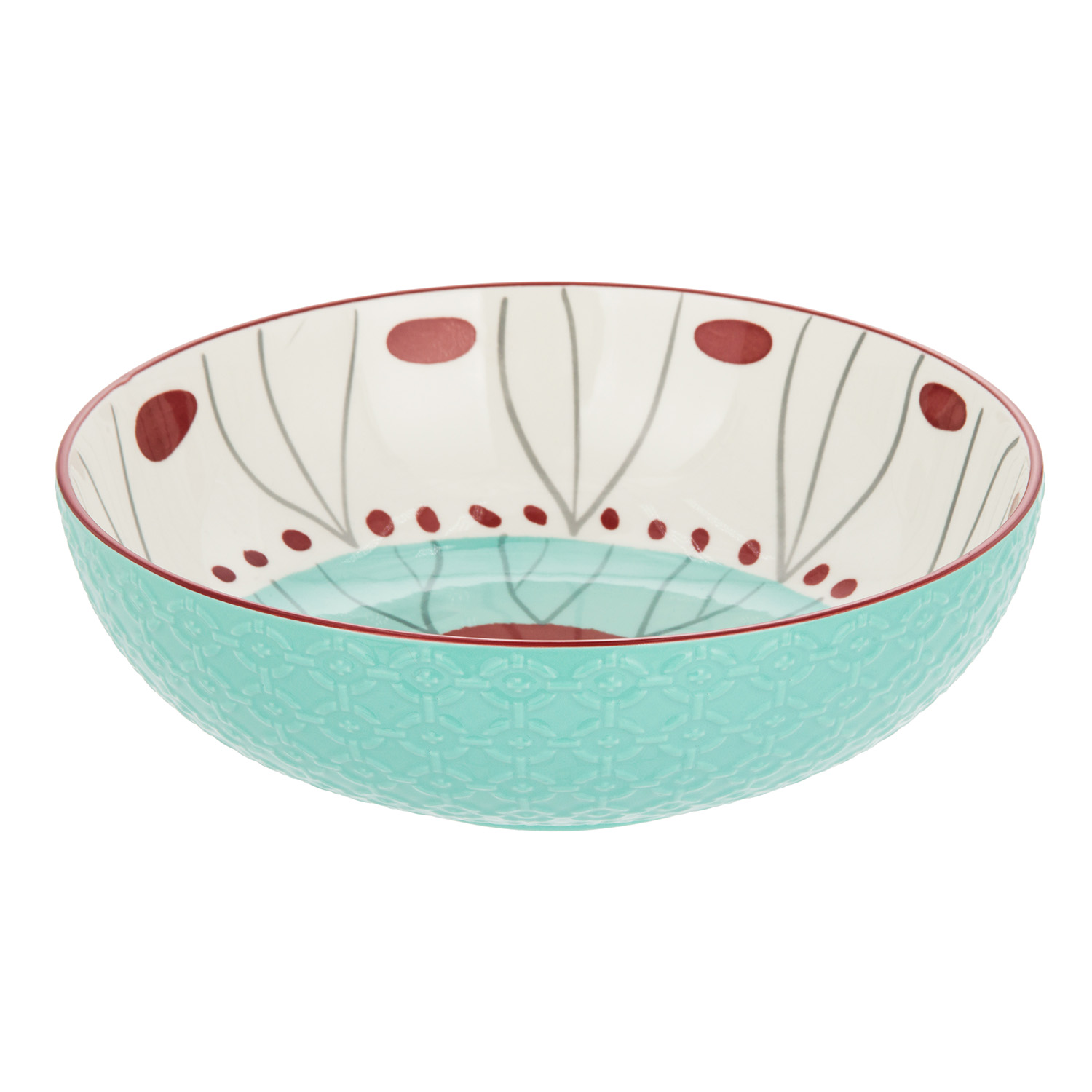 Ciotola rosso celeste stoneware 23,5 cm Tages