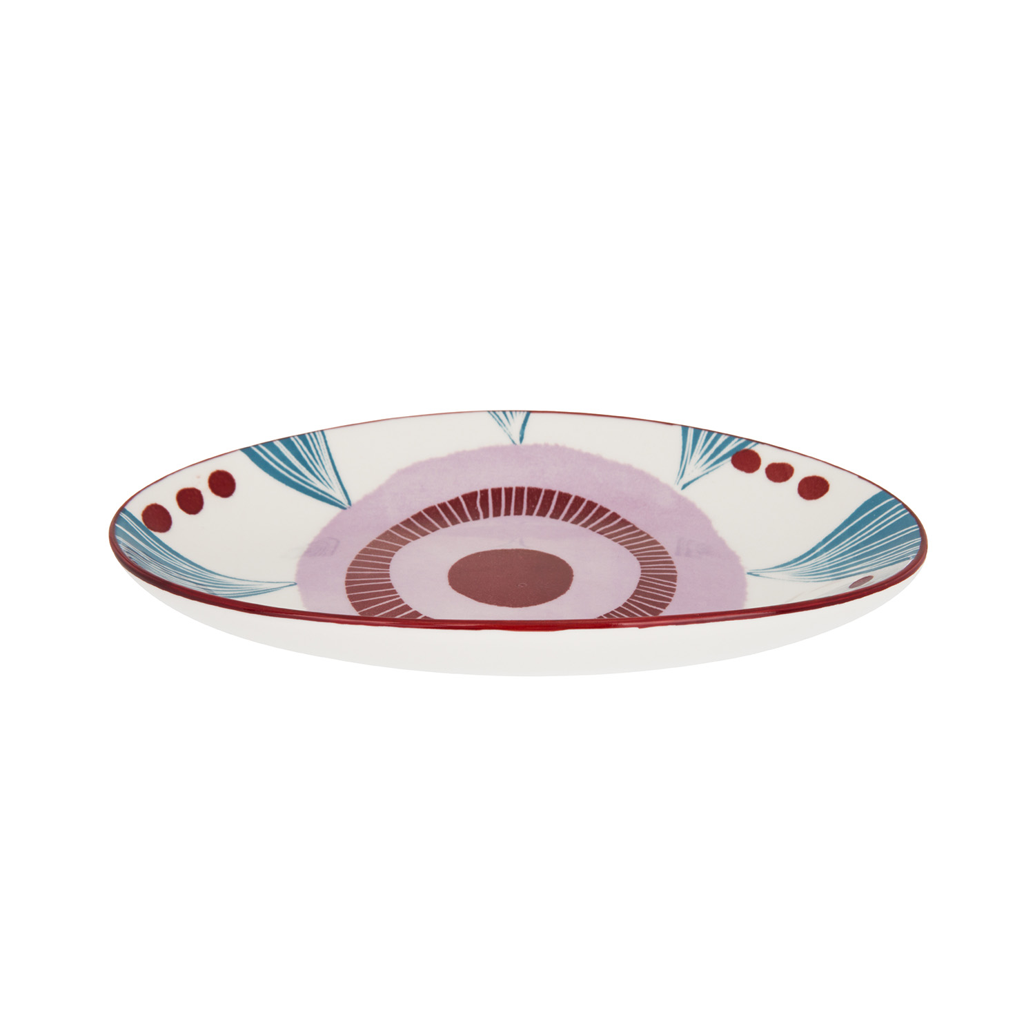 Piatto portata ovale lilla rosso stoneware Tages