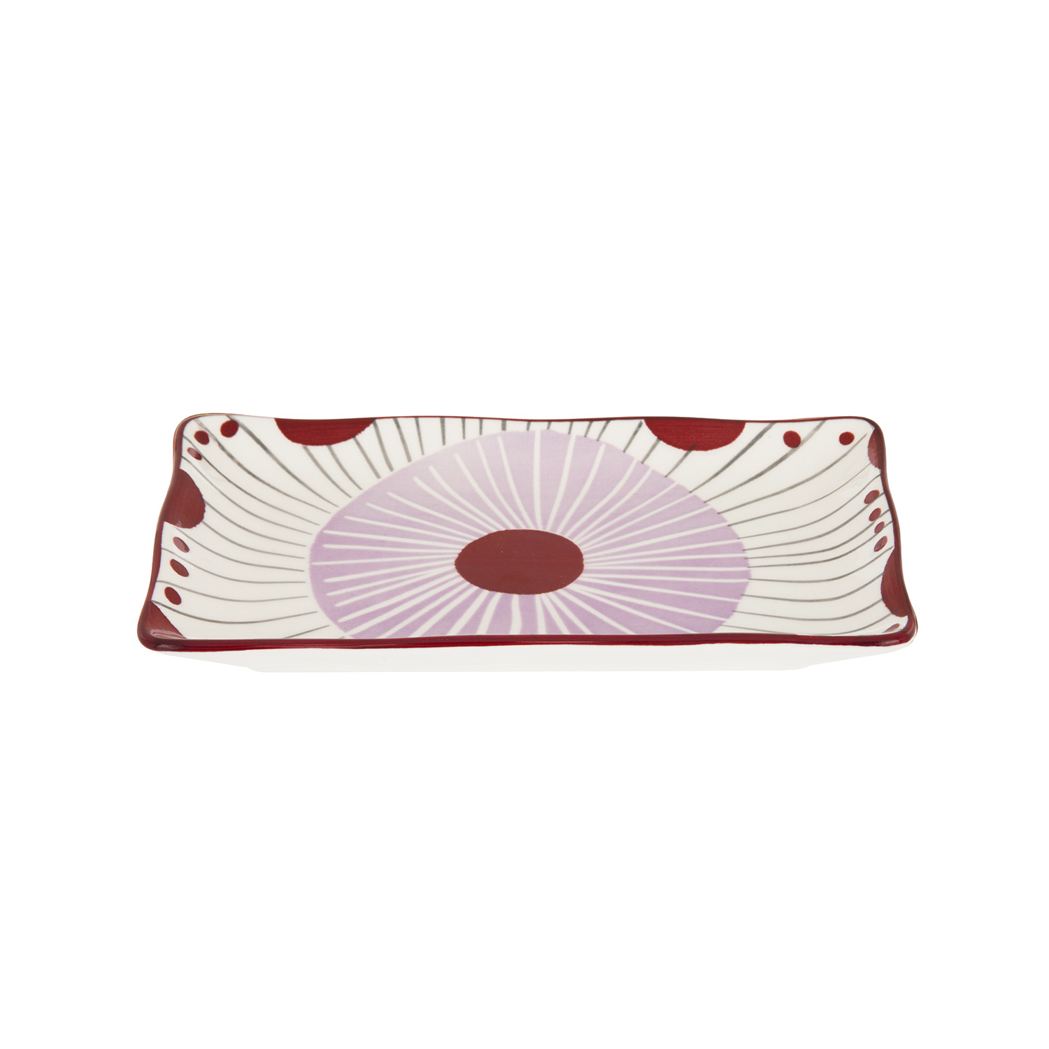 Piatto portata 20x12 cm lilla rosso stoneware Tages