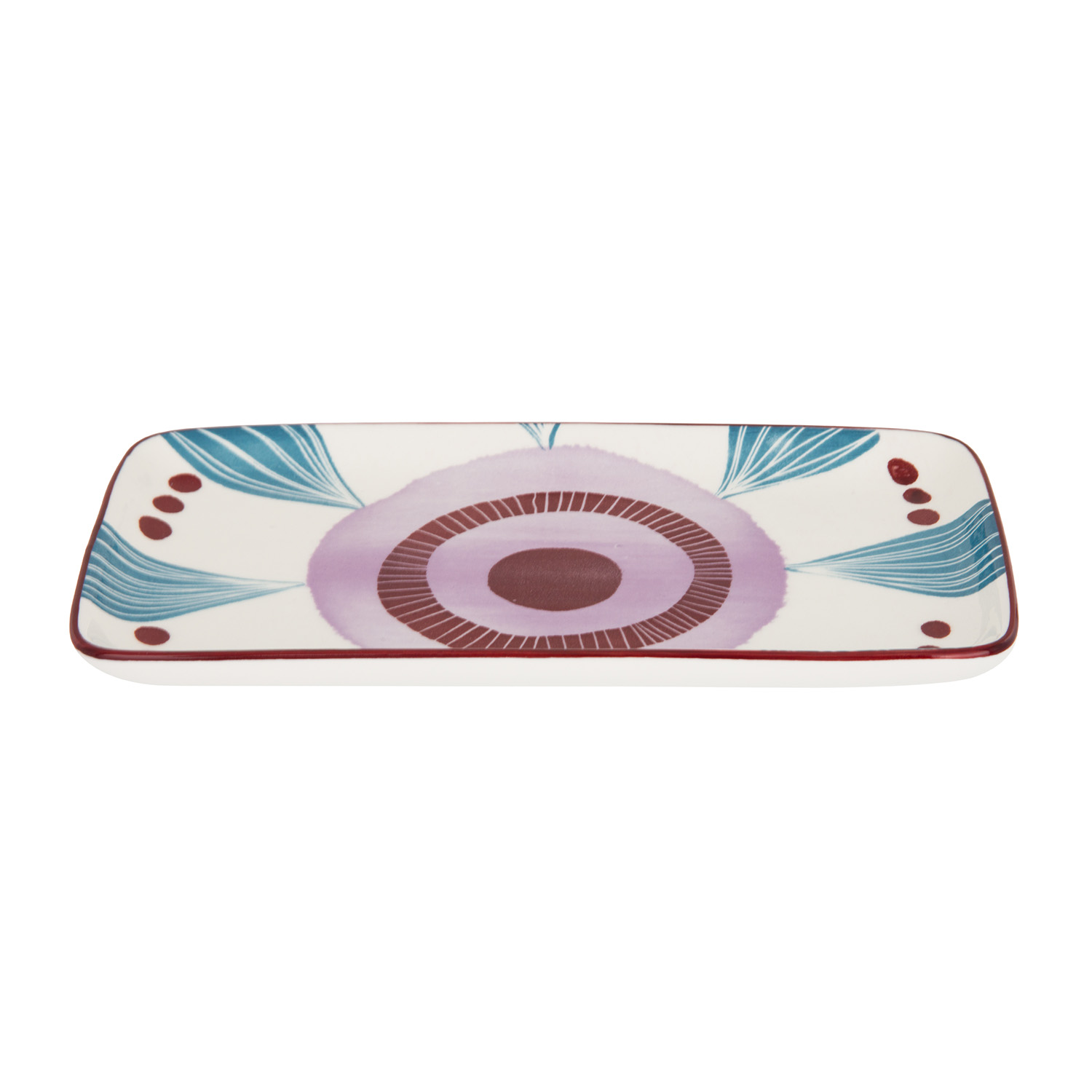 Piatto portata 23x13 cm lilla rosso stoneware Tages