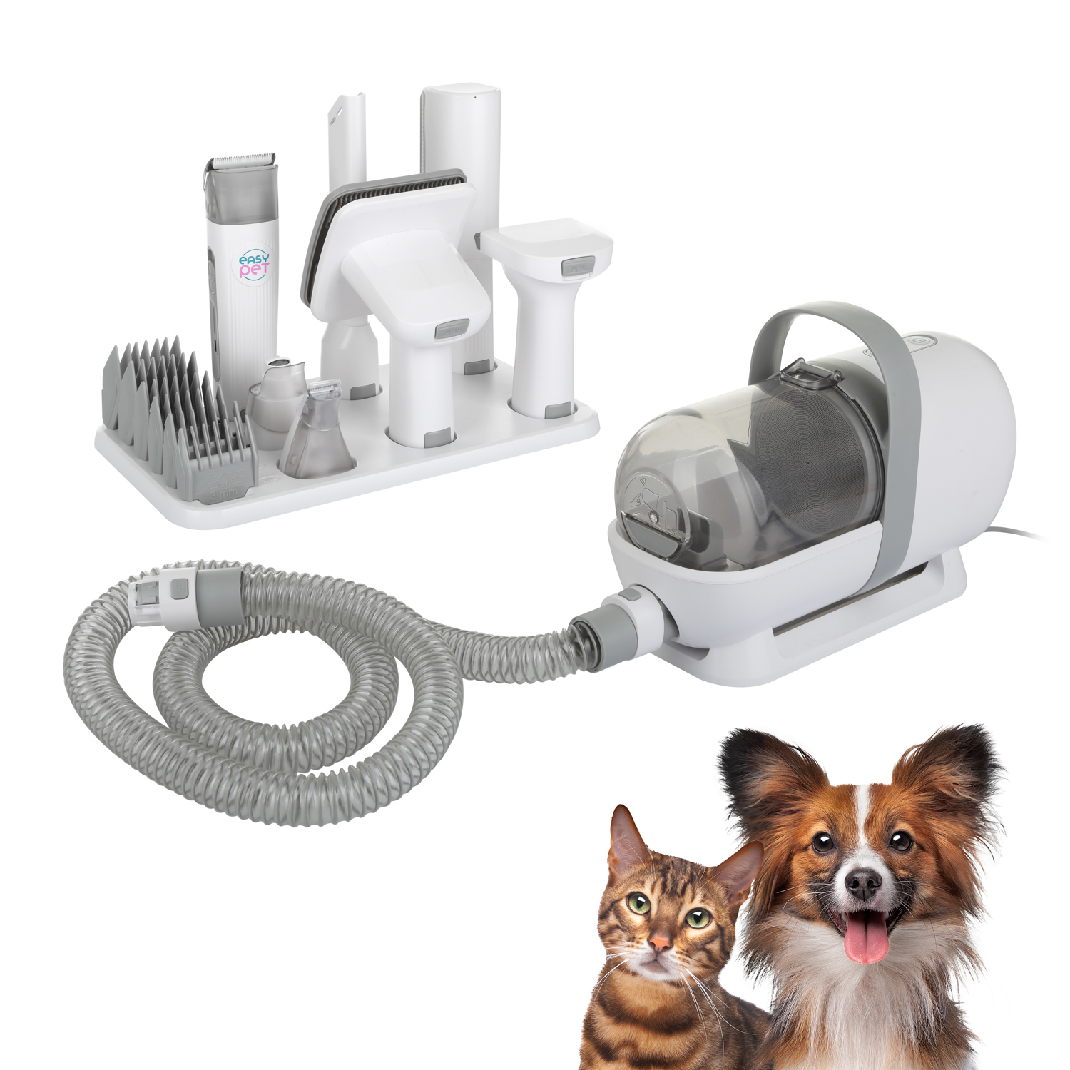 Kit toelettatura e aspirapolvere per cane e gatto