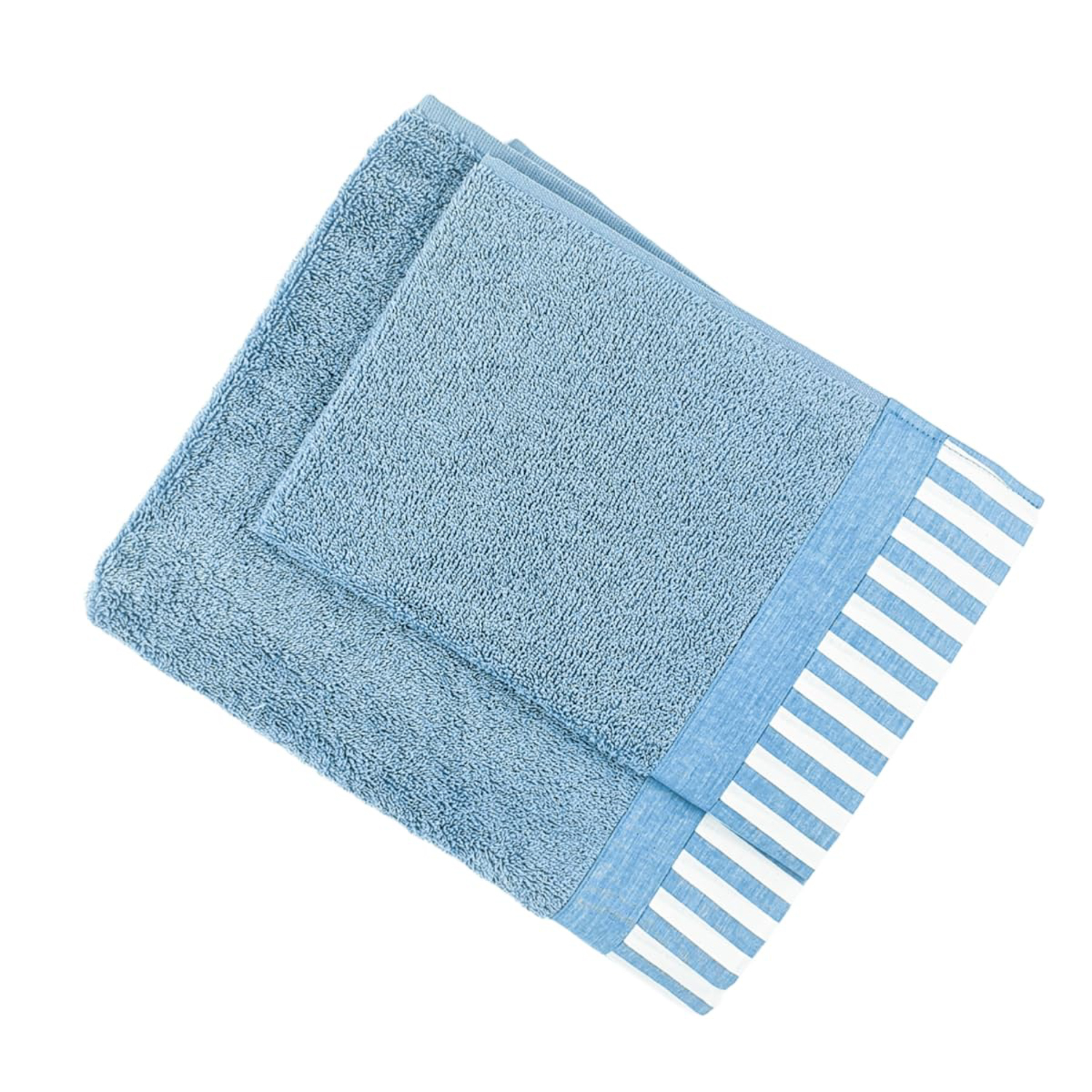 Set 2 asciugamani Amalfi azzurri in cotone Ipersan