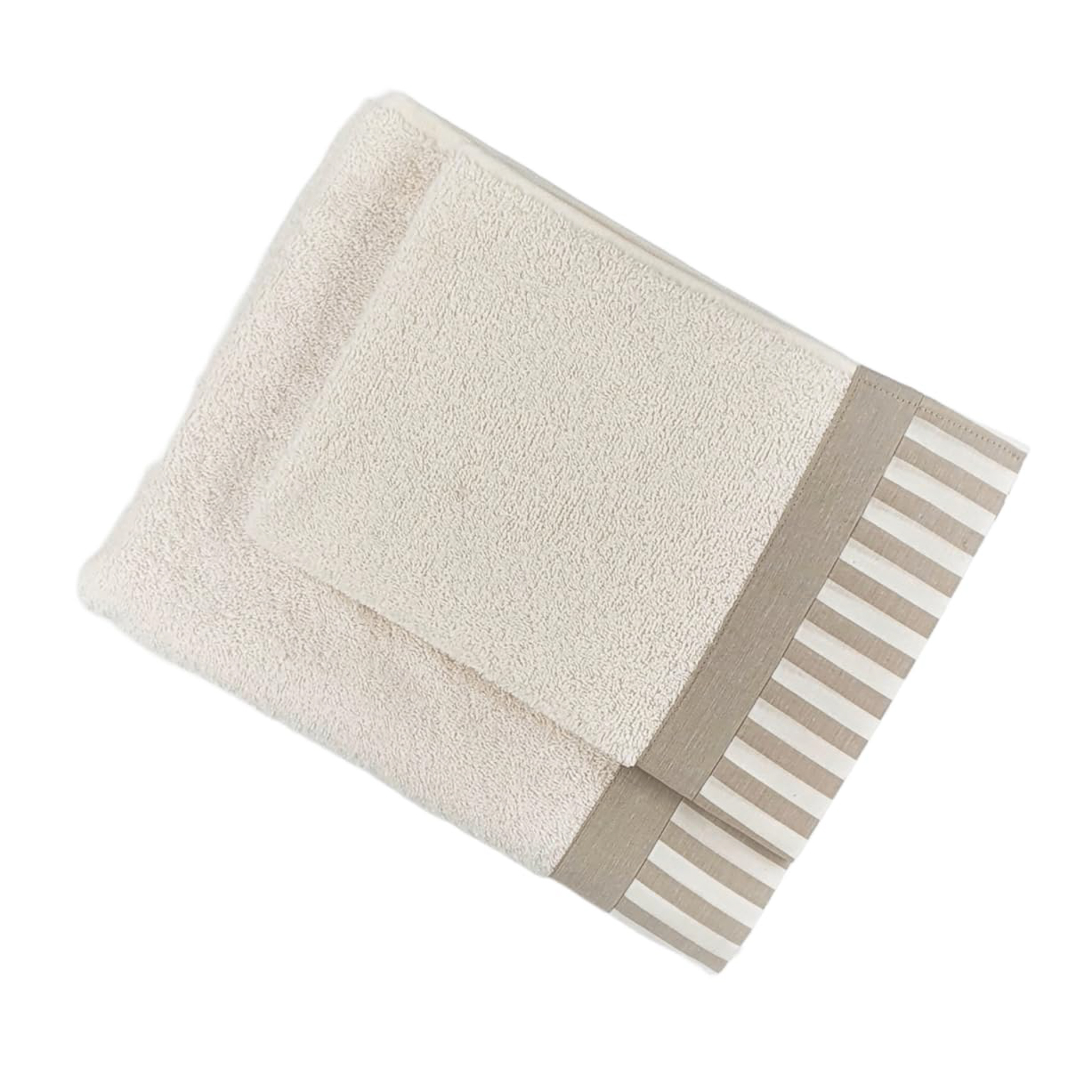 Set 2 asciugamani Amalfi crema in cotone Ipersan