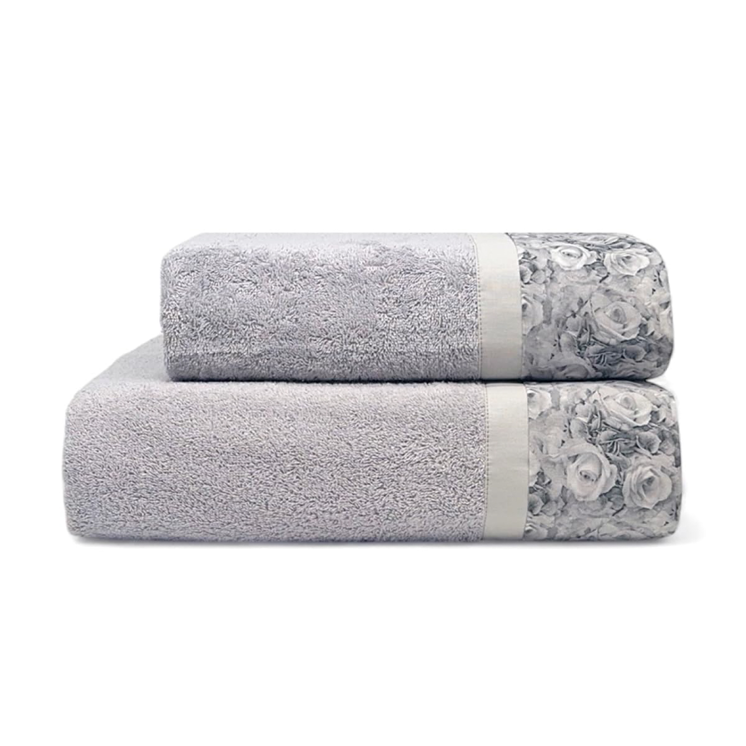 Set 2 asciugamani Classic grigi in cotone Ipersan