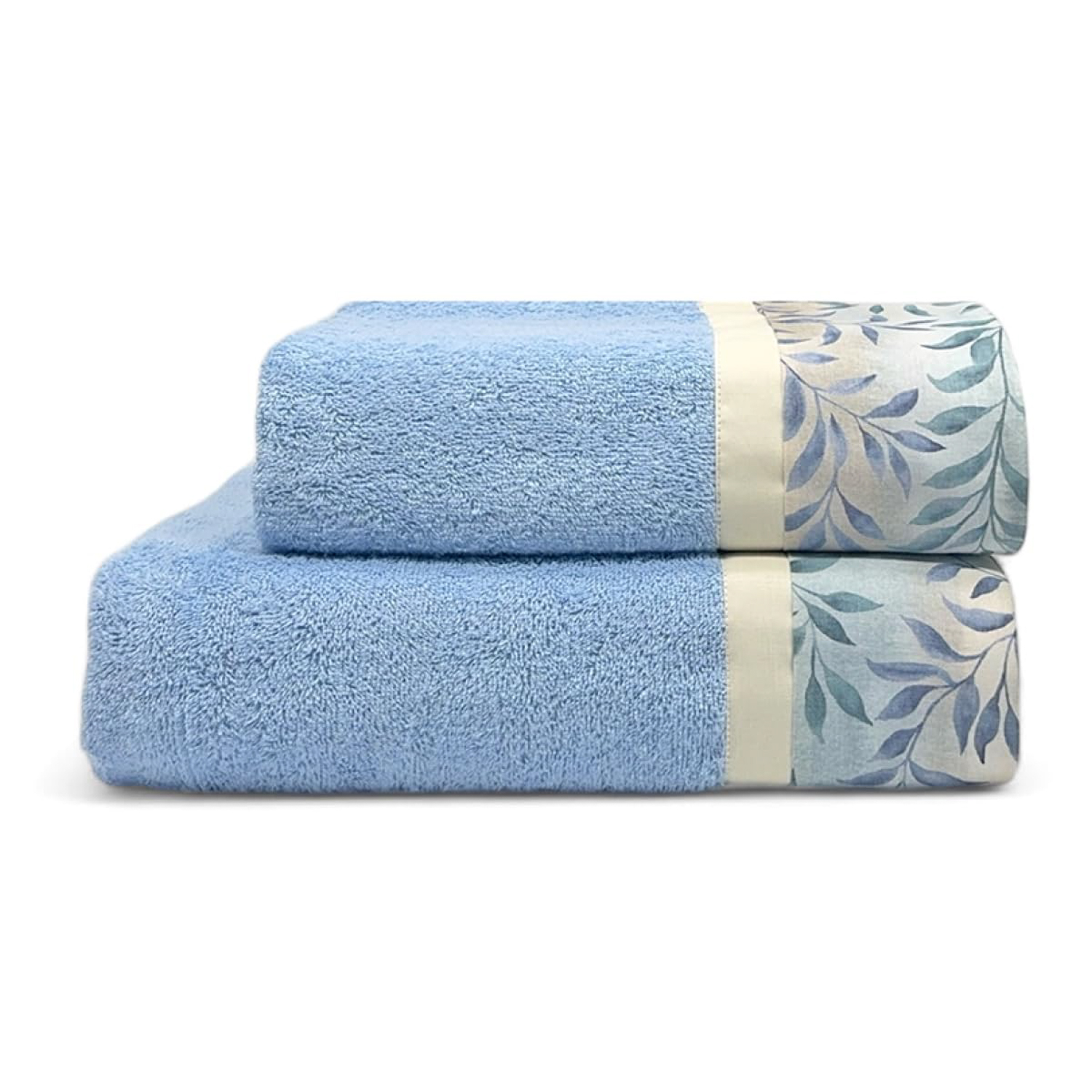 Set 2 asciugamani Felce azzurri in cotone Ipersan