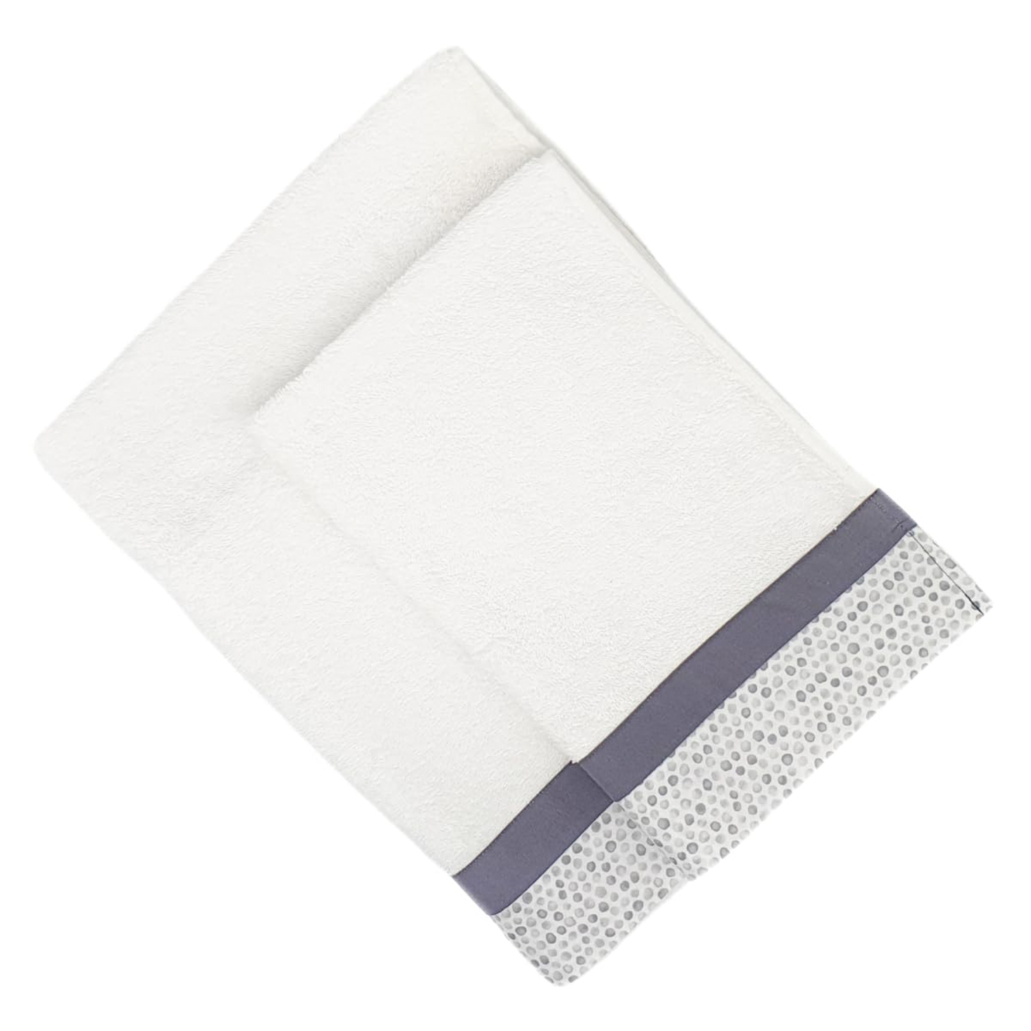 Set 2 asciugamani Pallini bianchi in cotone Ipersan