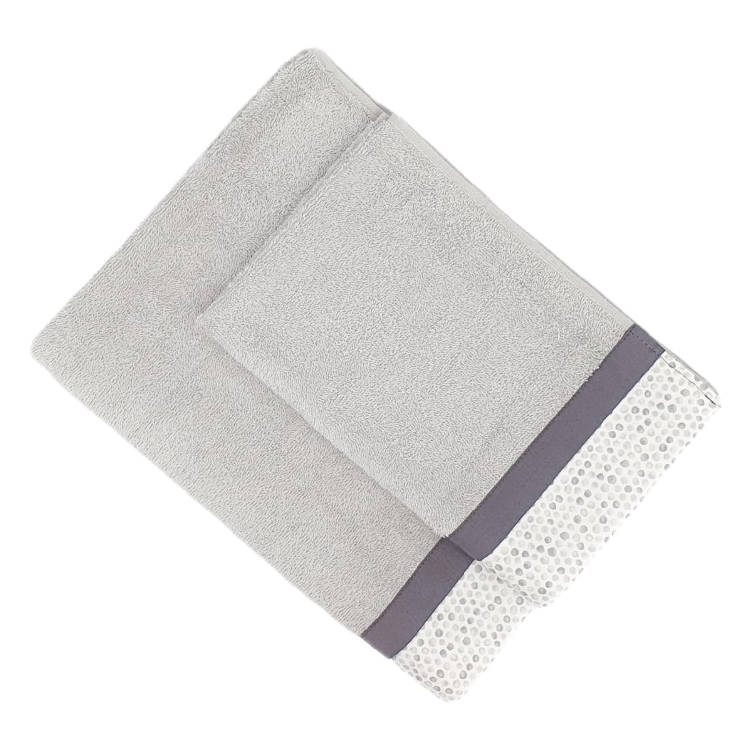Set 2 asciugamani Pallini grigi in cotone Ipersan
