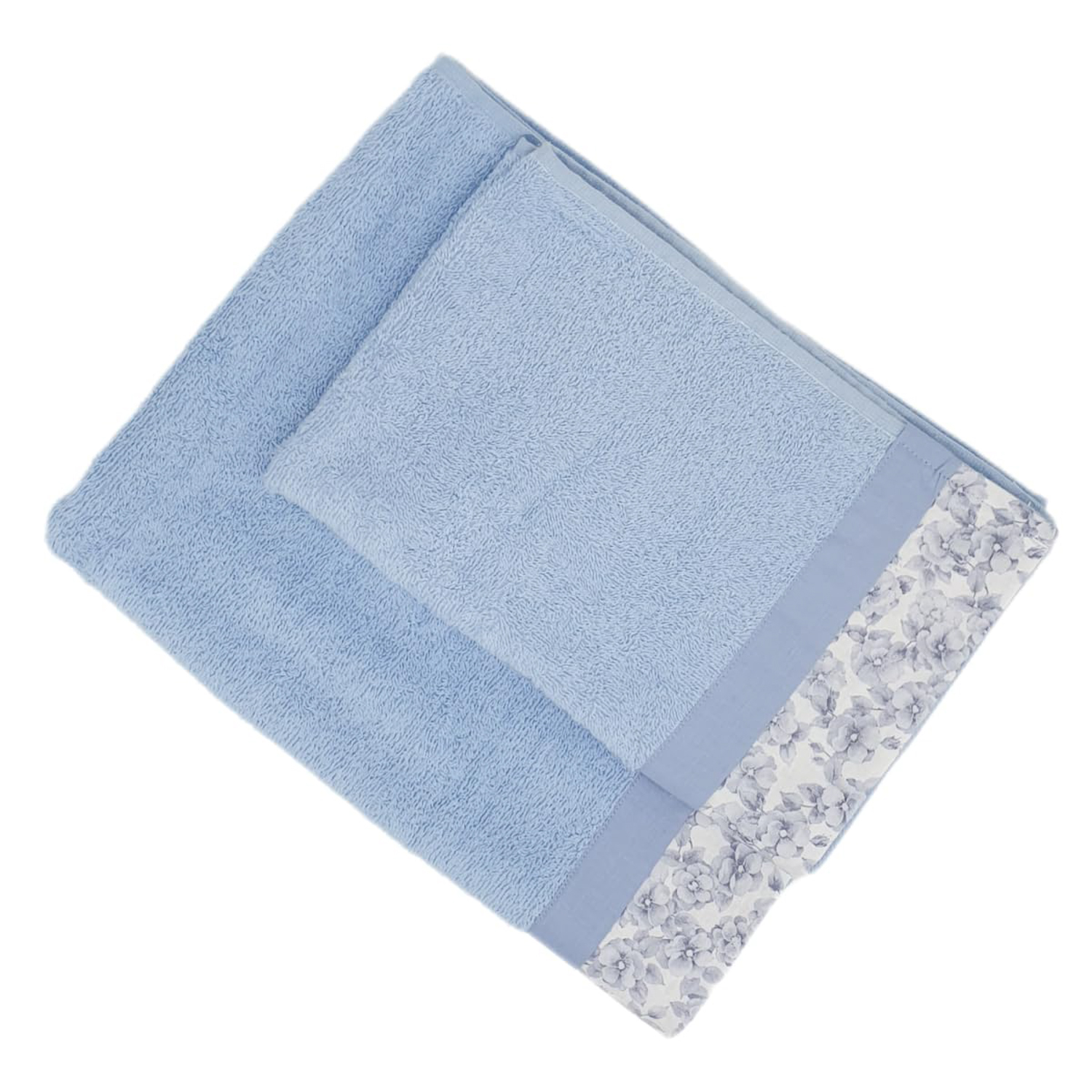 Set 2 asciugamani Primula azzurri in cotone Ipersan