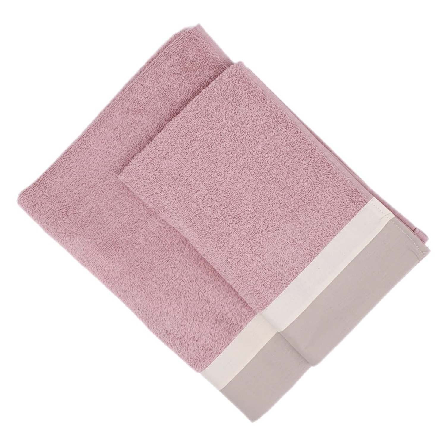 Set 2 asciugamani Varazze rosa in cotone Ipersan