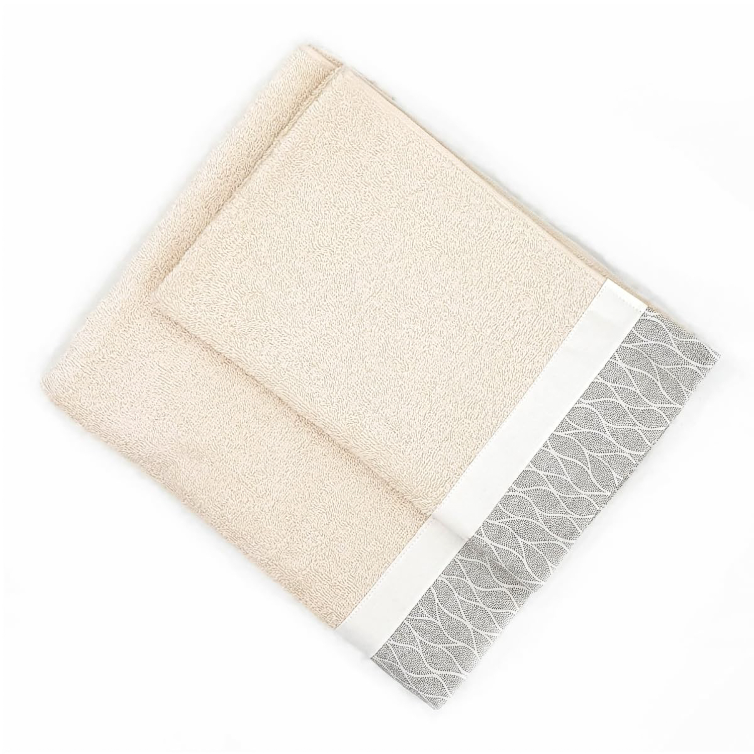 Set 2 asciugamani Ventotene crema in cotone Ipersan