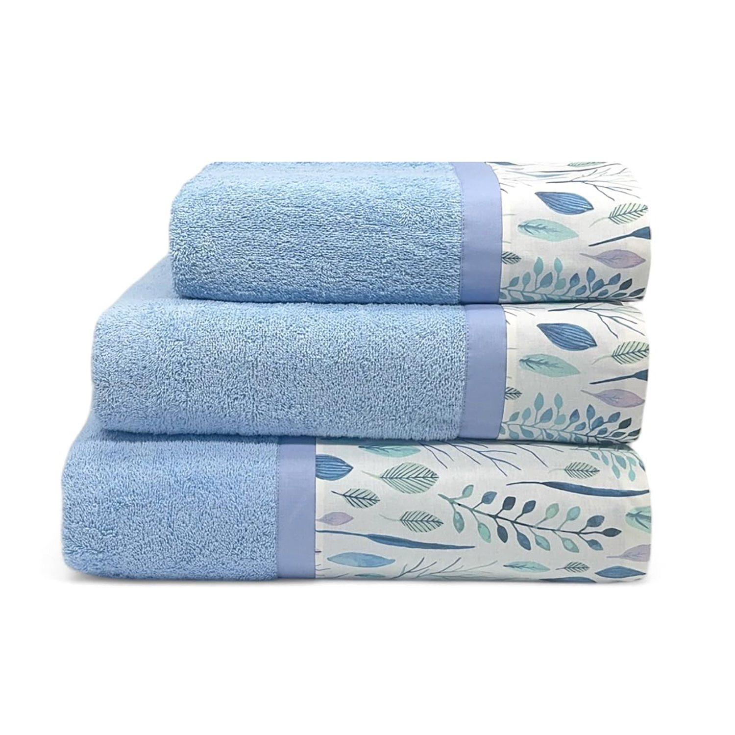 Set 3 asciugamani Corallo azzurri in cotone Ipersan