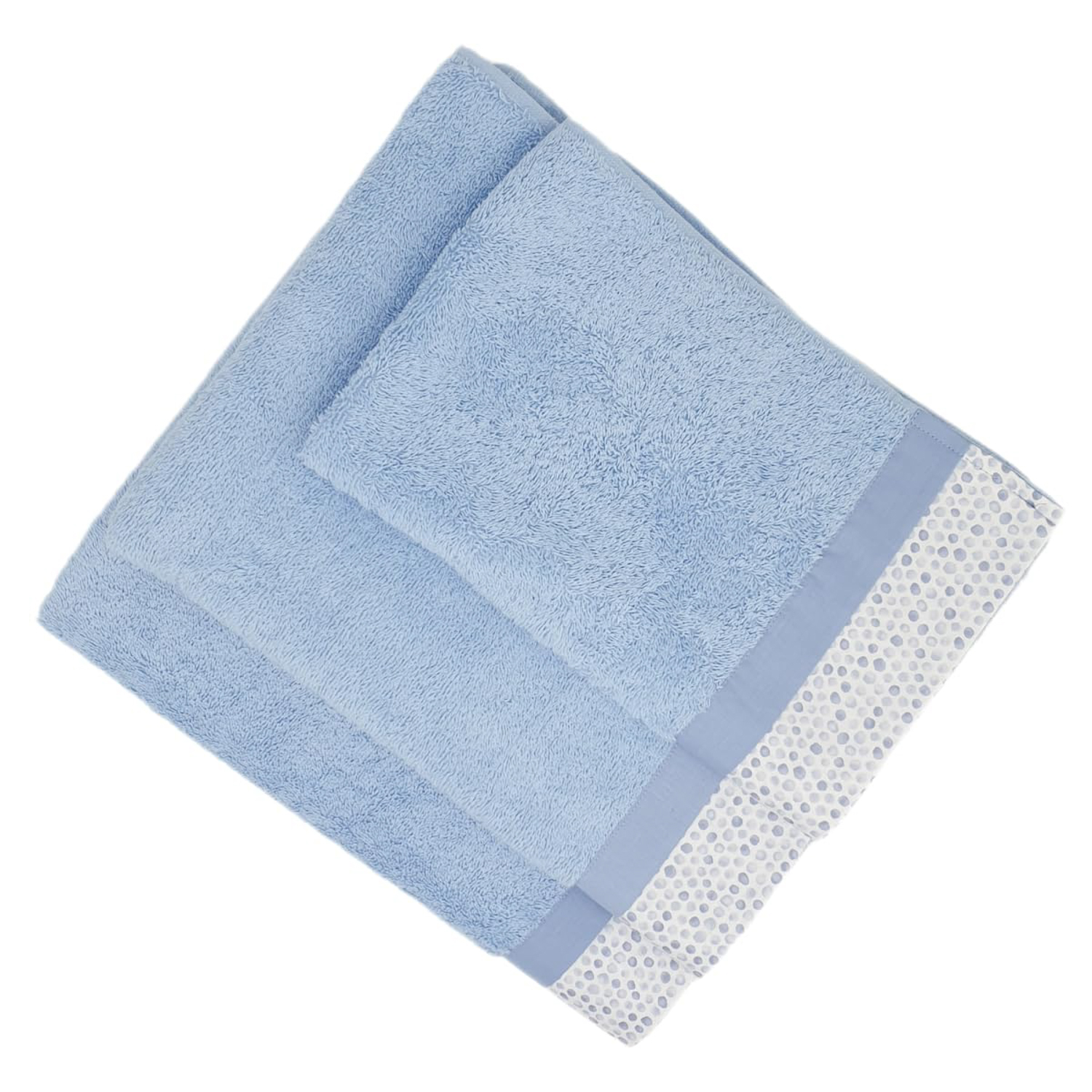 Set 3 asciugamani Pallini azzurri in cotone Ipersan