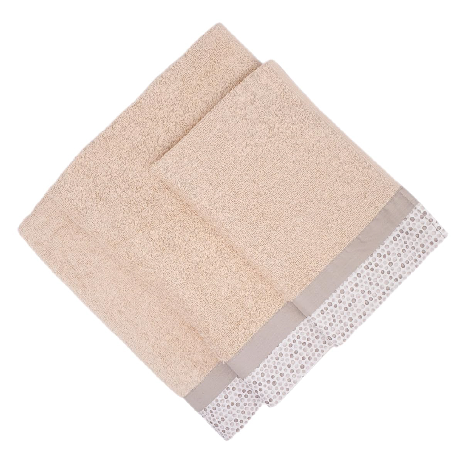 Set 3 asciugamani Pallini nocciola in cotone Ipersan