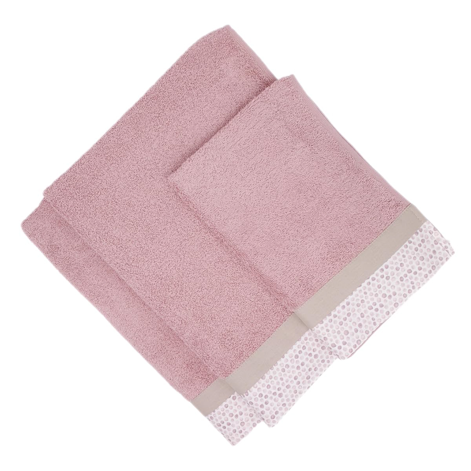 Set 3 asciugamani Pallini rosa in cotone Ipersan