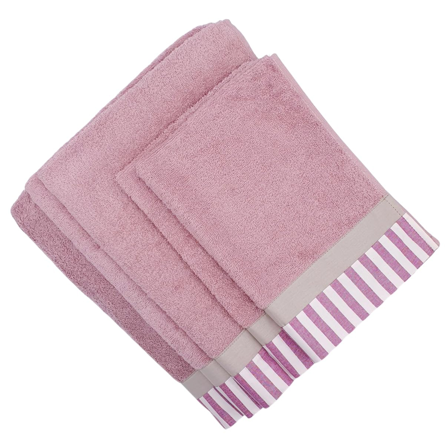 Set 5 asciugamani Amalfi rosa in cotone Ipersan