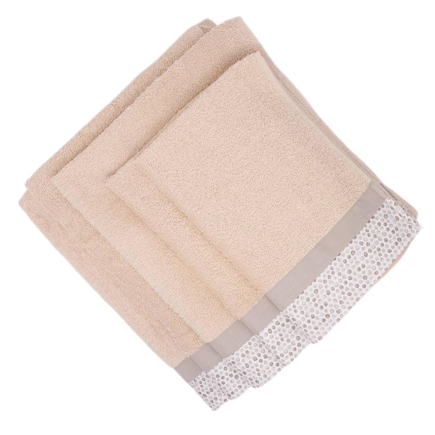 Set 5 asciugamani Pallini nocciola in cotone Ipersan