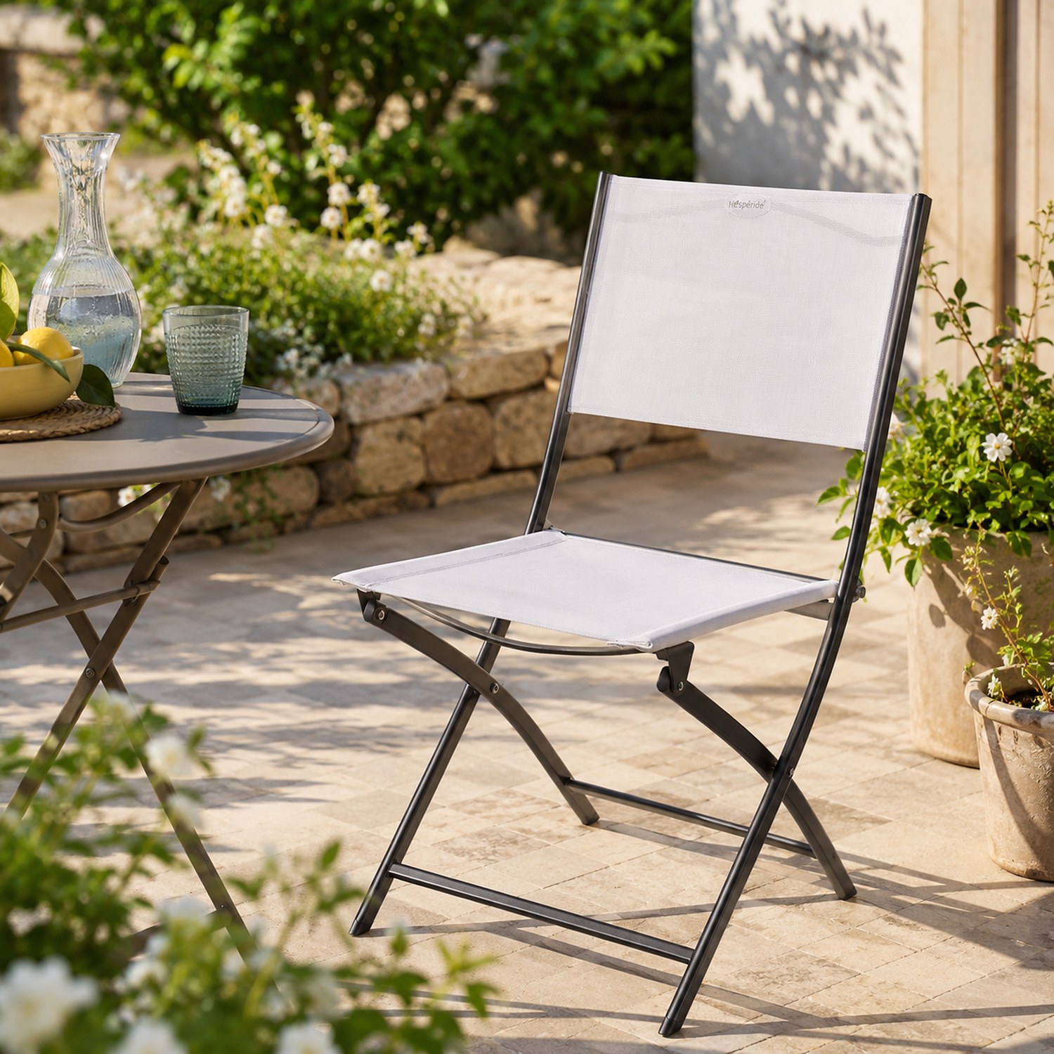 Sedia pieghevole con struttura in acciaio, 46x52x86 cm