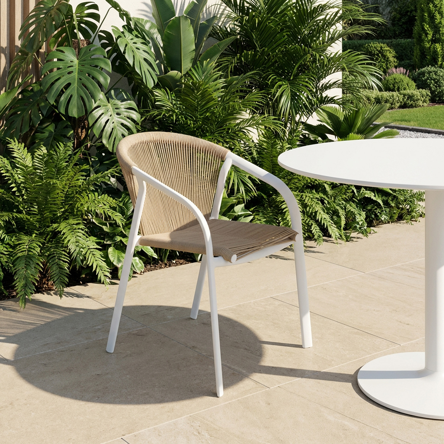 Sedia da giardino con braccioli Emperia miele